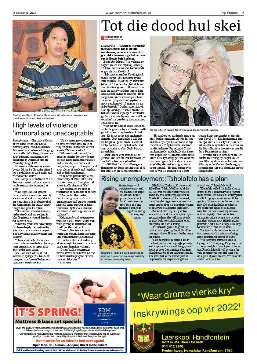 Randfontein Herald 3 September 2021 page 3