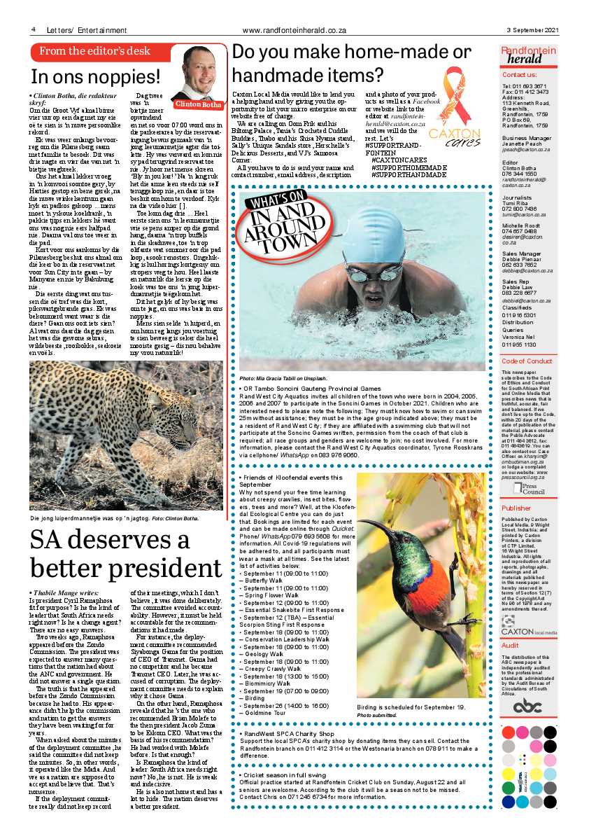 Randfontein Herald 3 September 2021 page 4