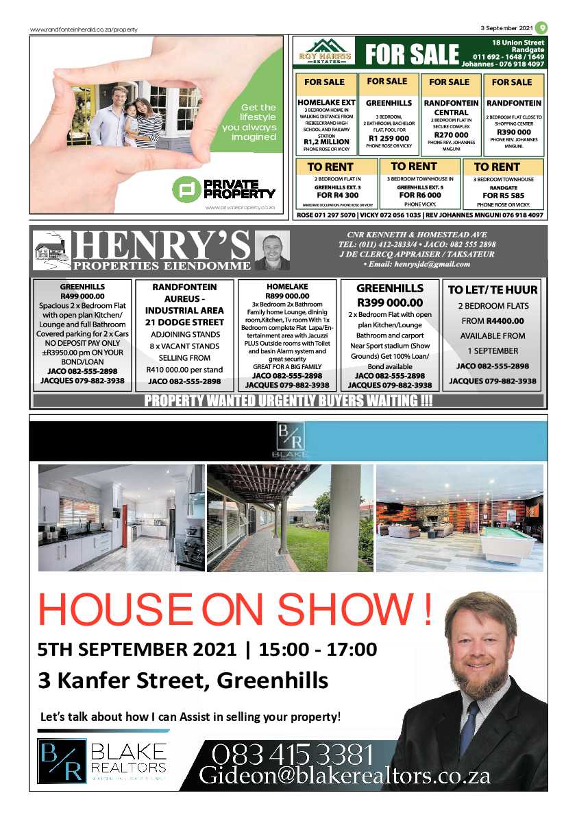 Randfontein Herald 3 September 2021 page 9