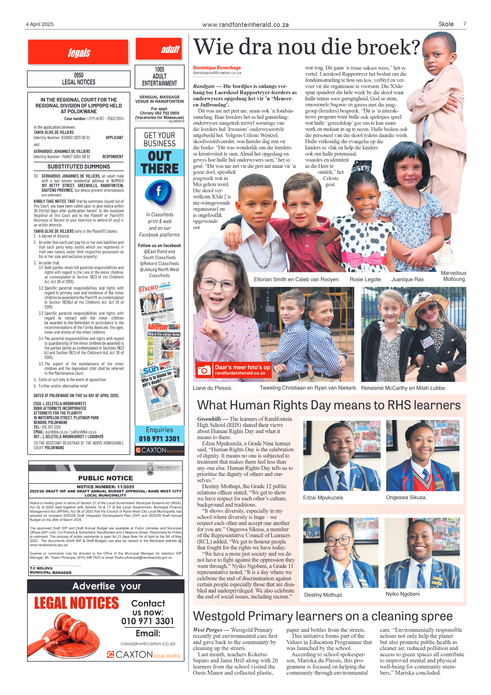 Randfontein Herald 4 April 2025 page 7