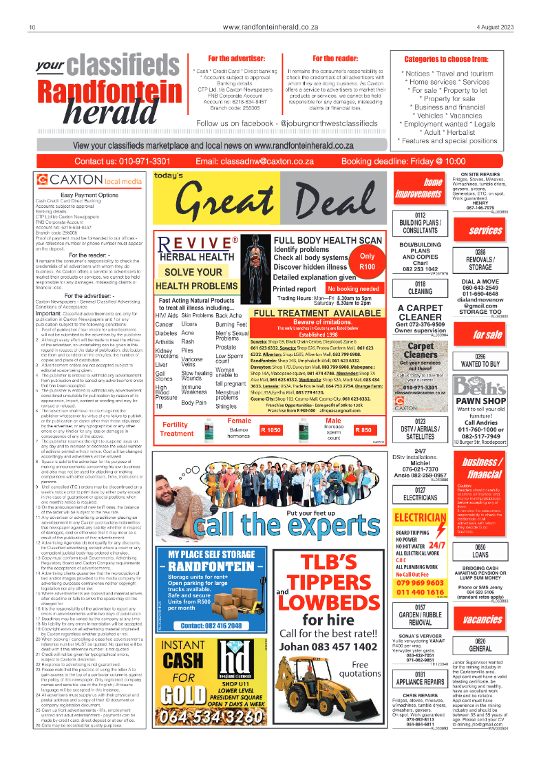 Randfontein Herald 4 August 2023 page 10