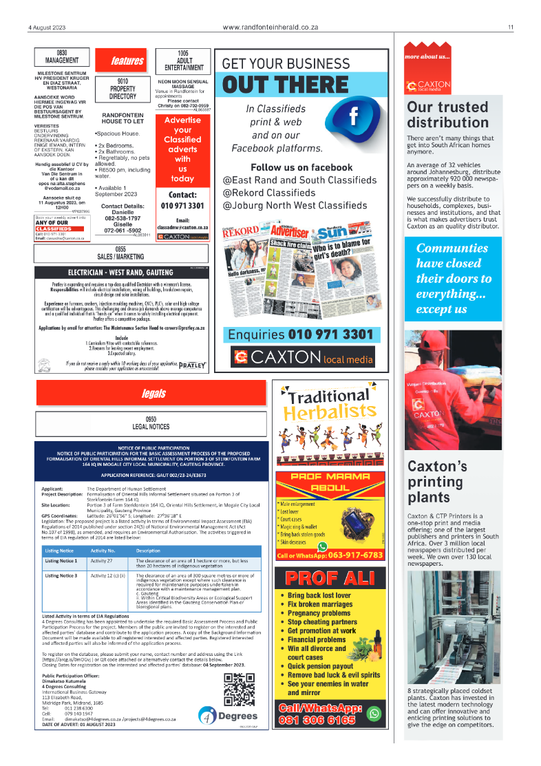 Randfontein Herald 4 August 2023 page 11