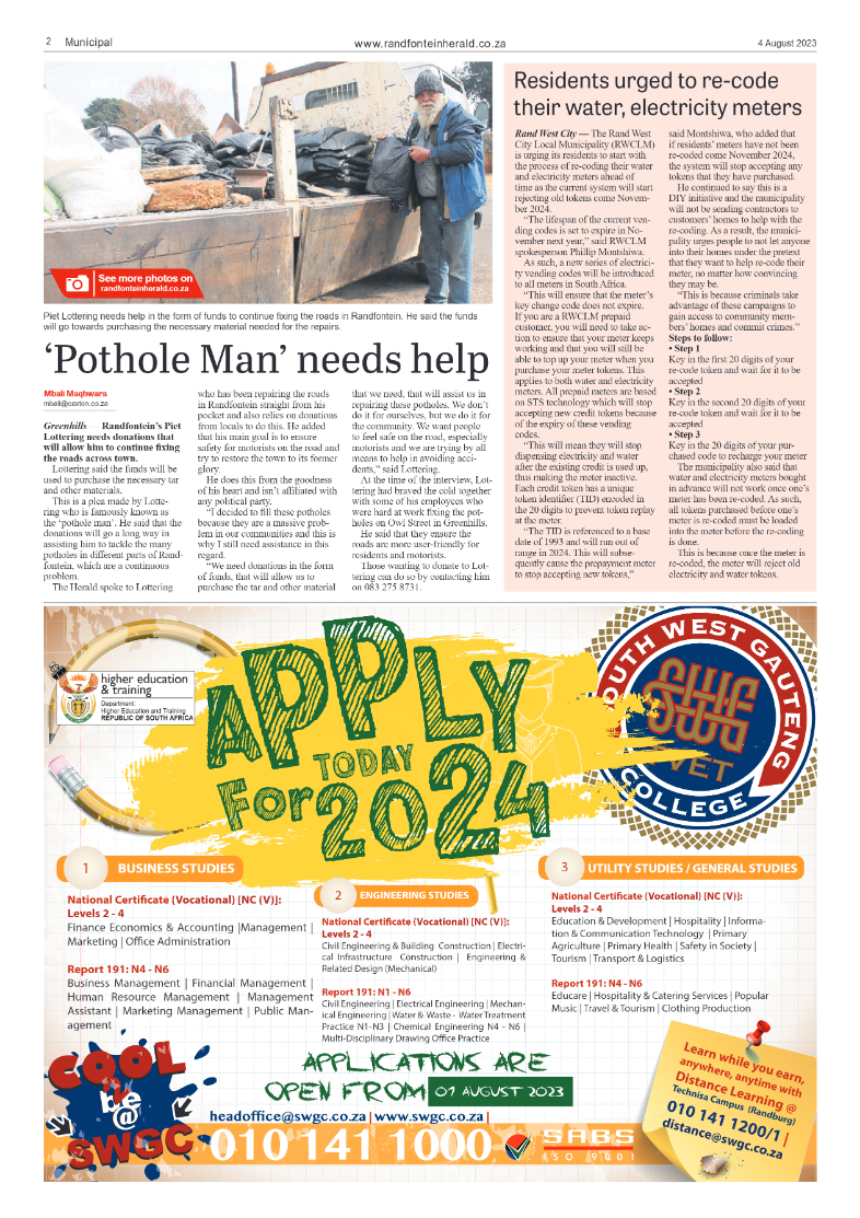 Randfontein Herald 4 August 2023 page 2
