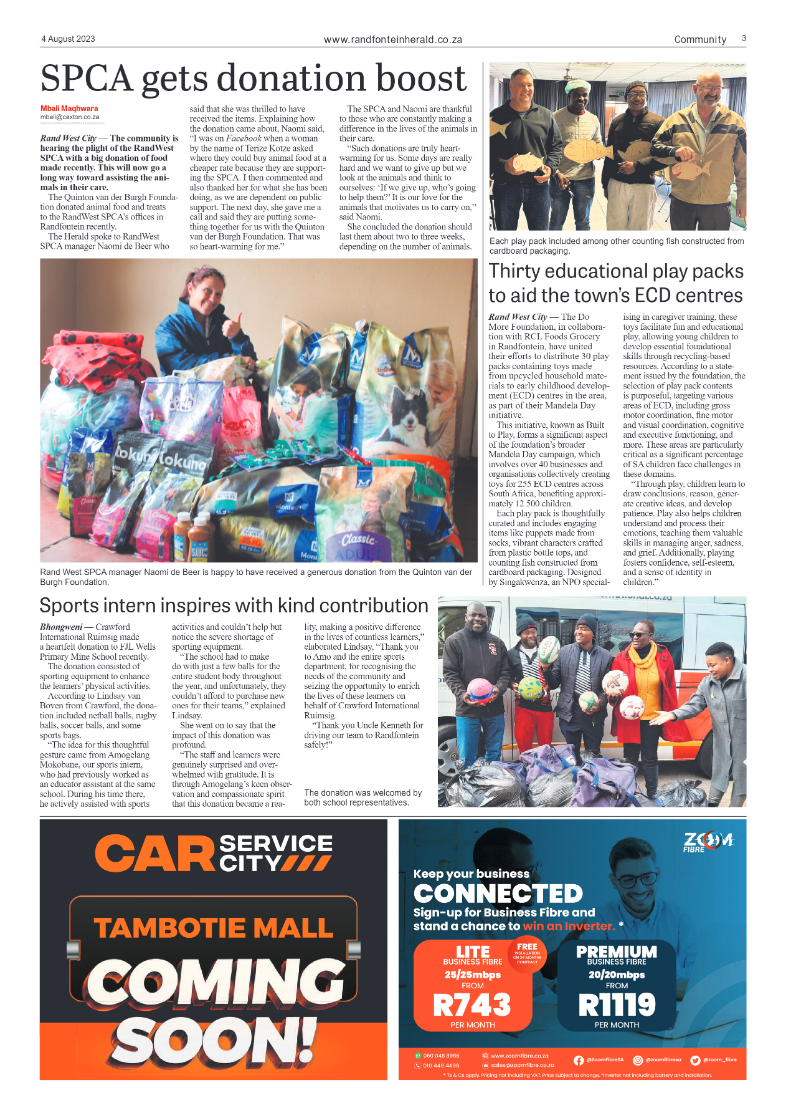 Randfontein Herald 4 August 2023 page 3