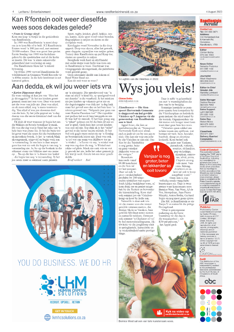 Randfontein Herald 4 August 2023 page 4