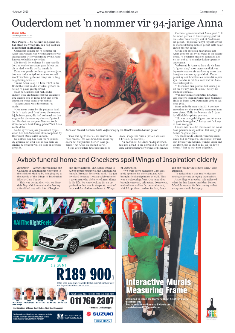 Randfontein Herald 4 August 2023 page 5