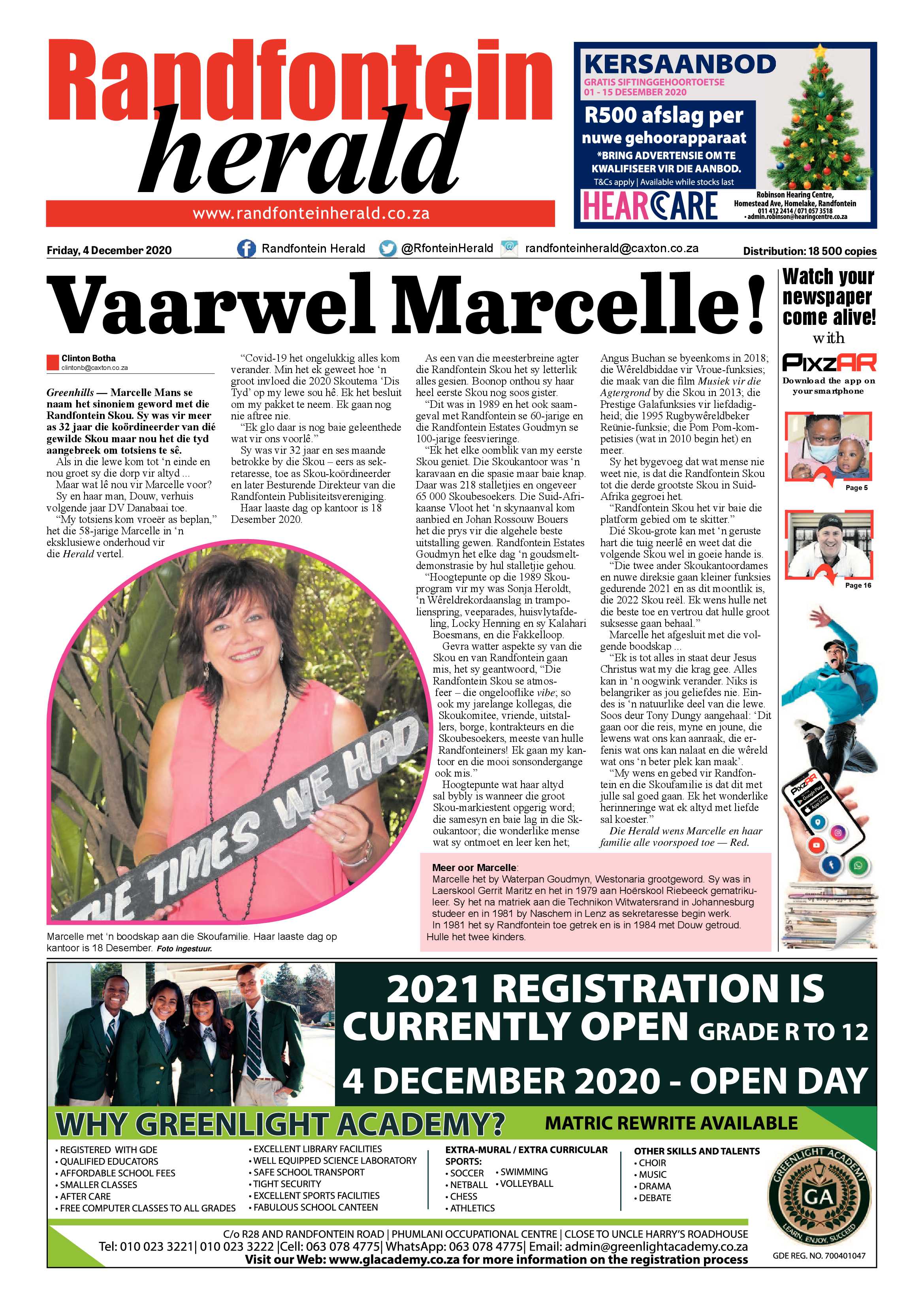 Randfontein Herald 4 December 2020 page 1