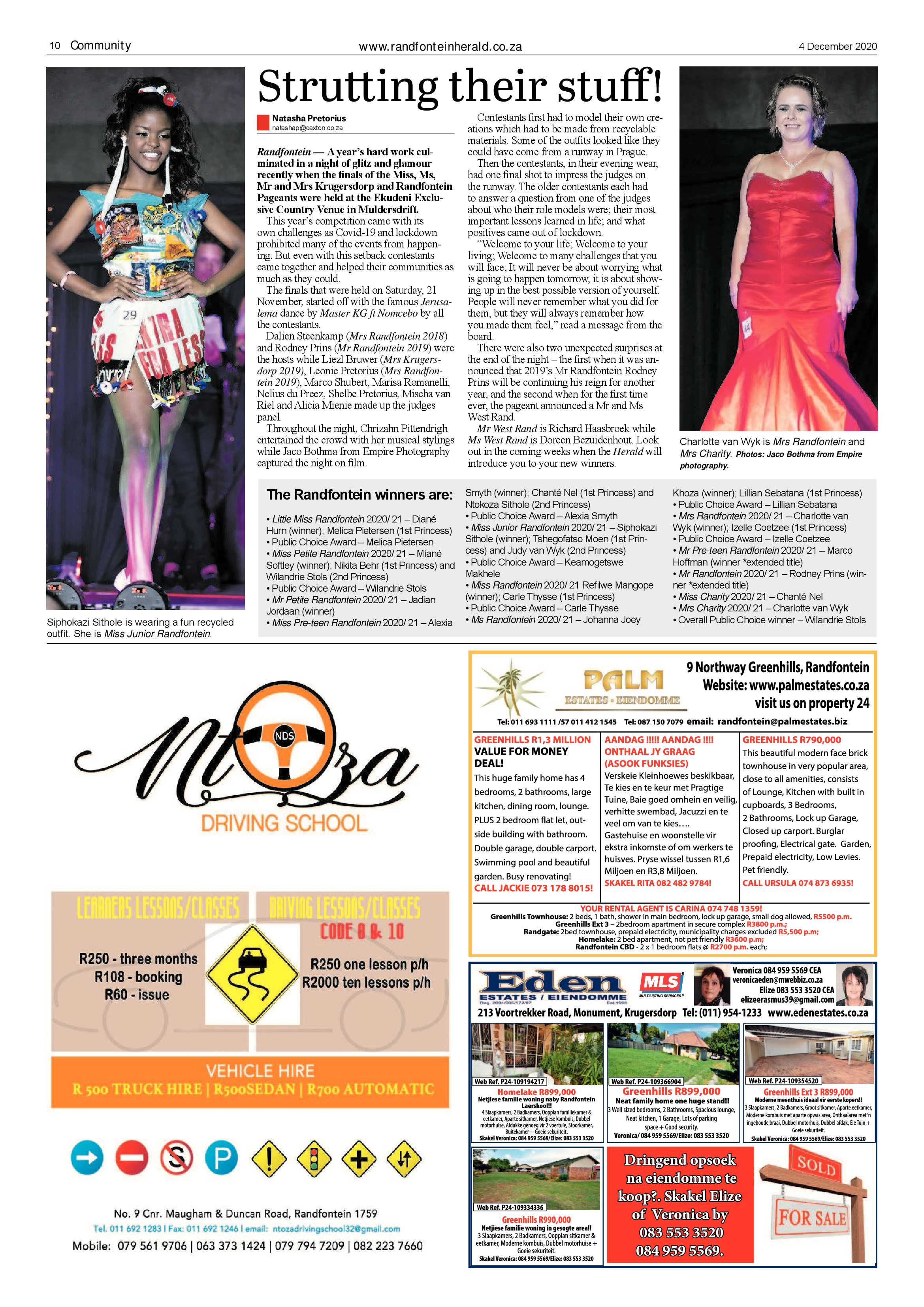 Randfontein Herald 4 December 2020 page 10