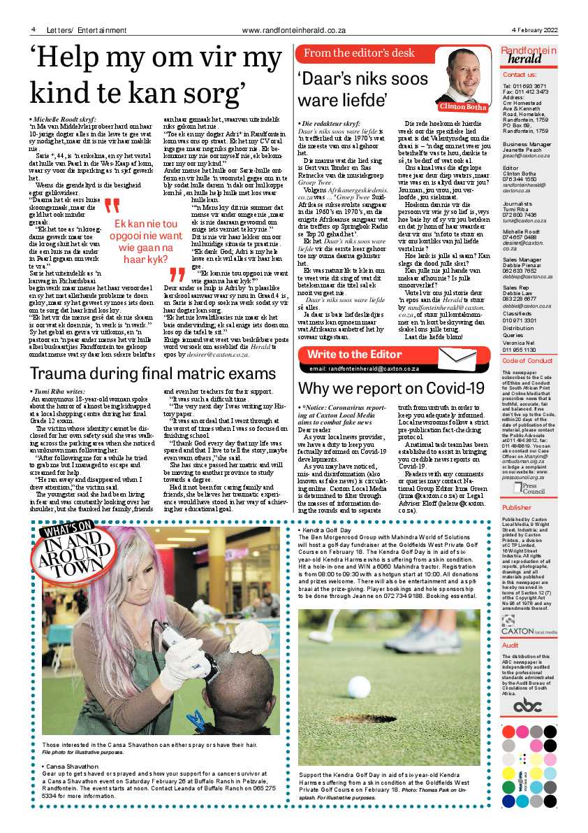 Randfontein Herald 4 February 2022 page 4