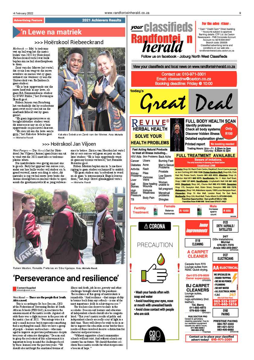 Randfontein Herald 4 February 2022 page 9