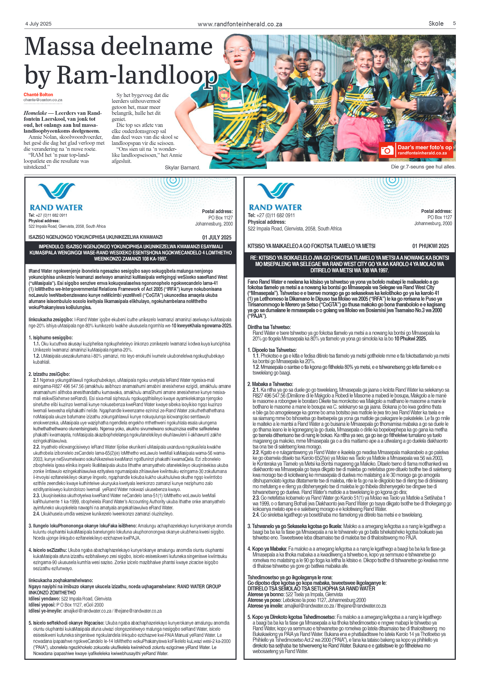 Randfontein Herald 4 July 2025 page 5