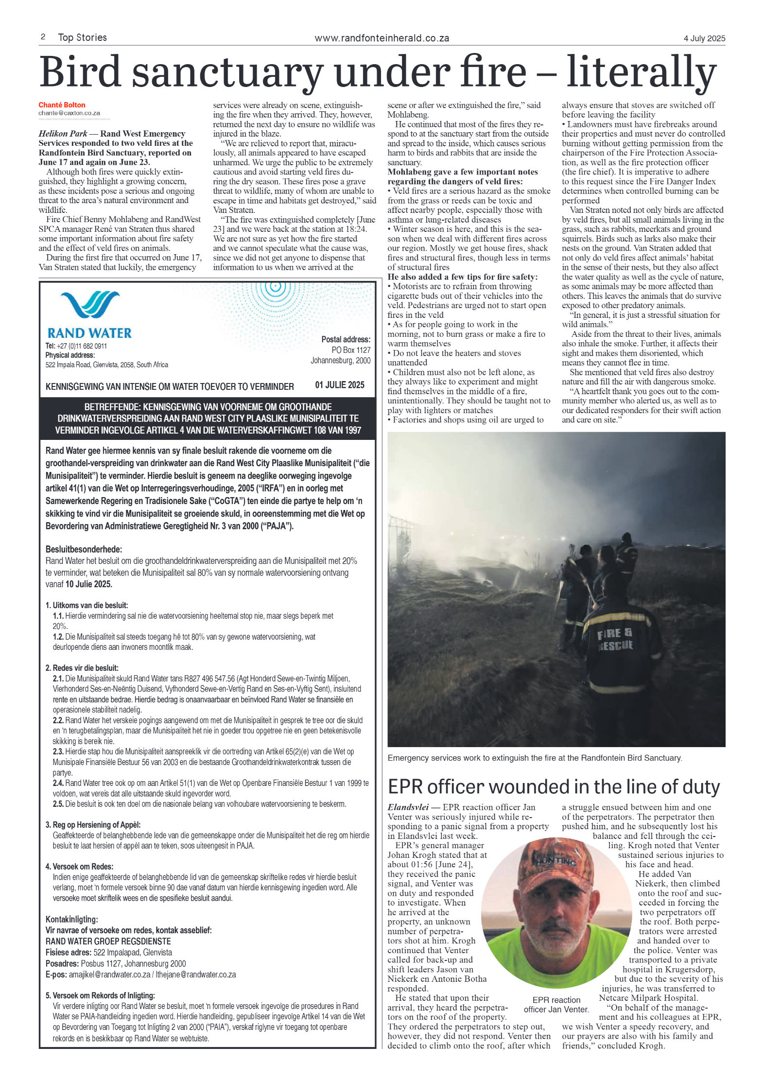 Randfontein Herald 4 July 2025 page 2