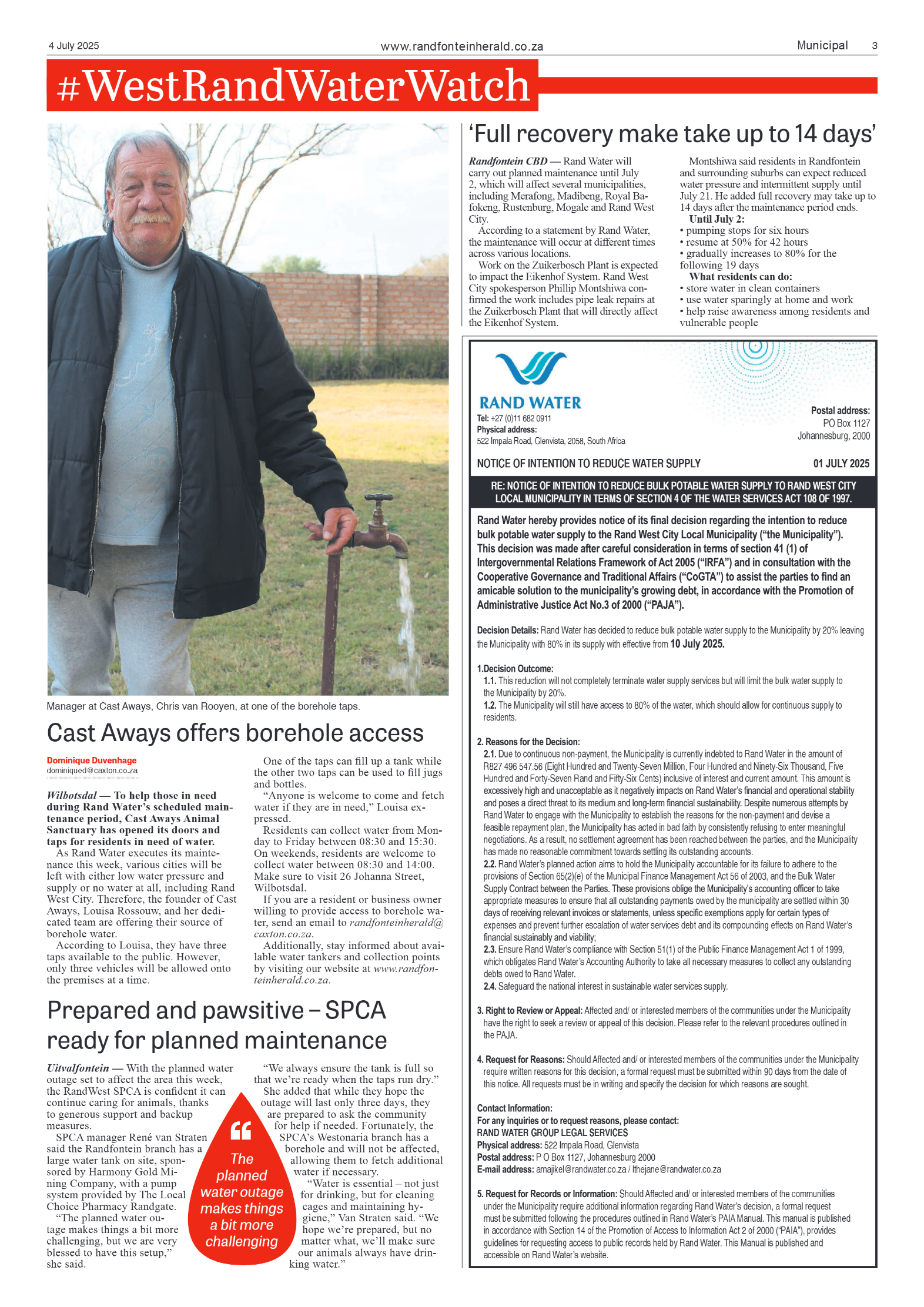 Randfontein Herald 4 July 2025 page 3