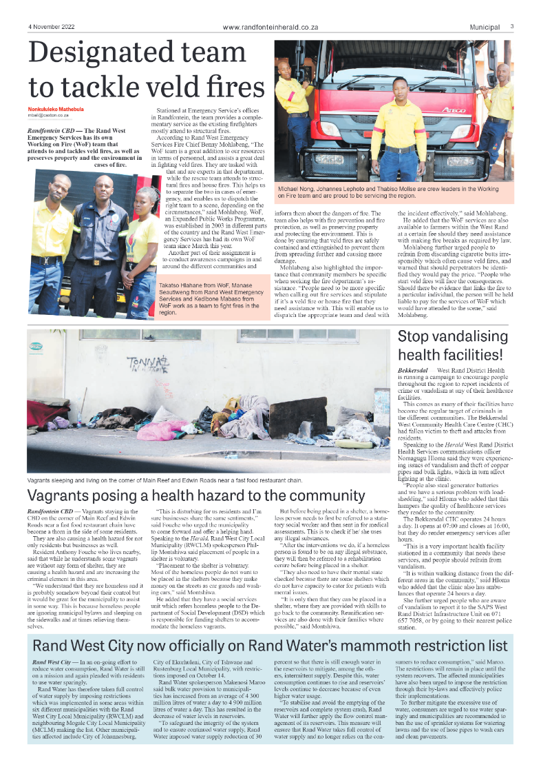 Randfontein Herald 4 November 2022 page 3