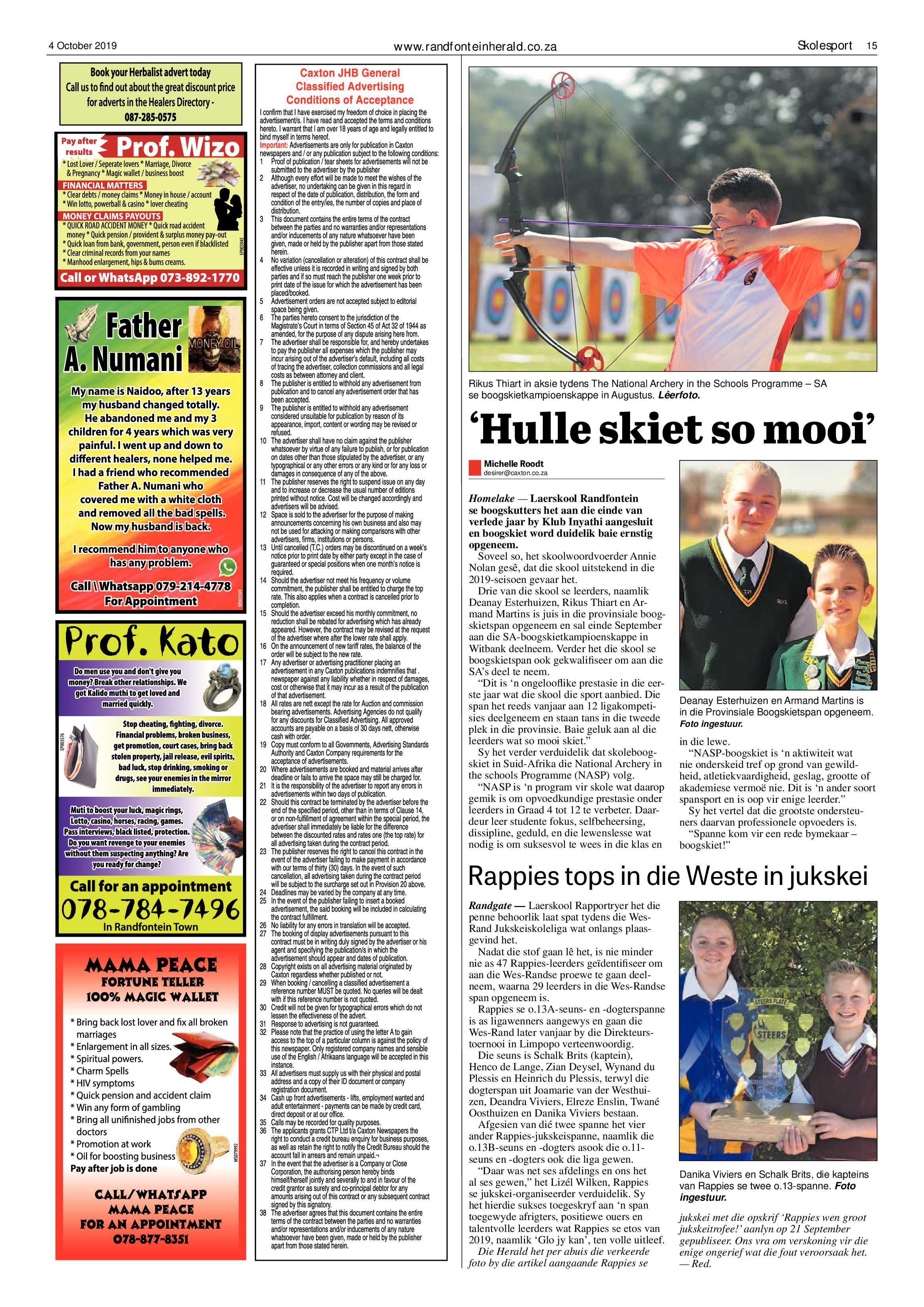 Randfontein Herald 4 October 2019 page 15
