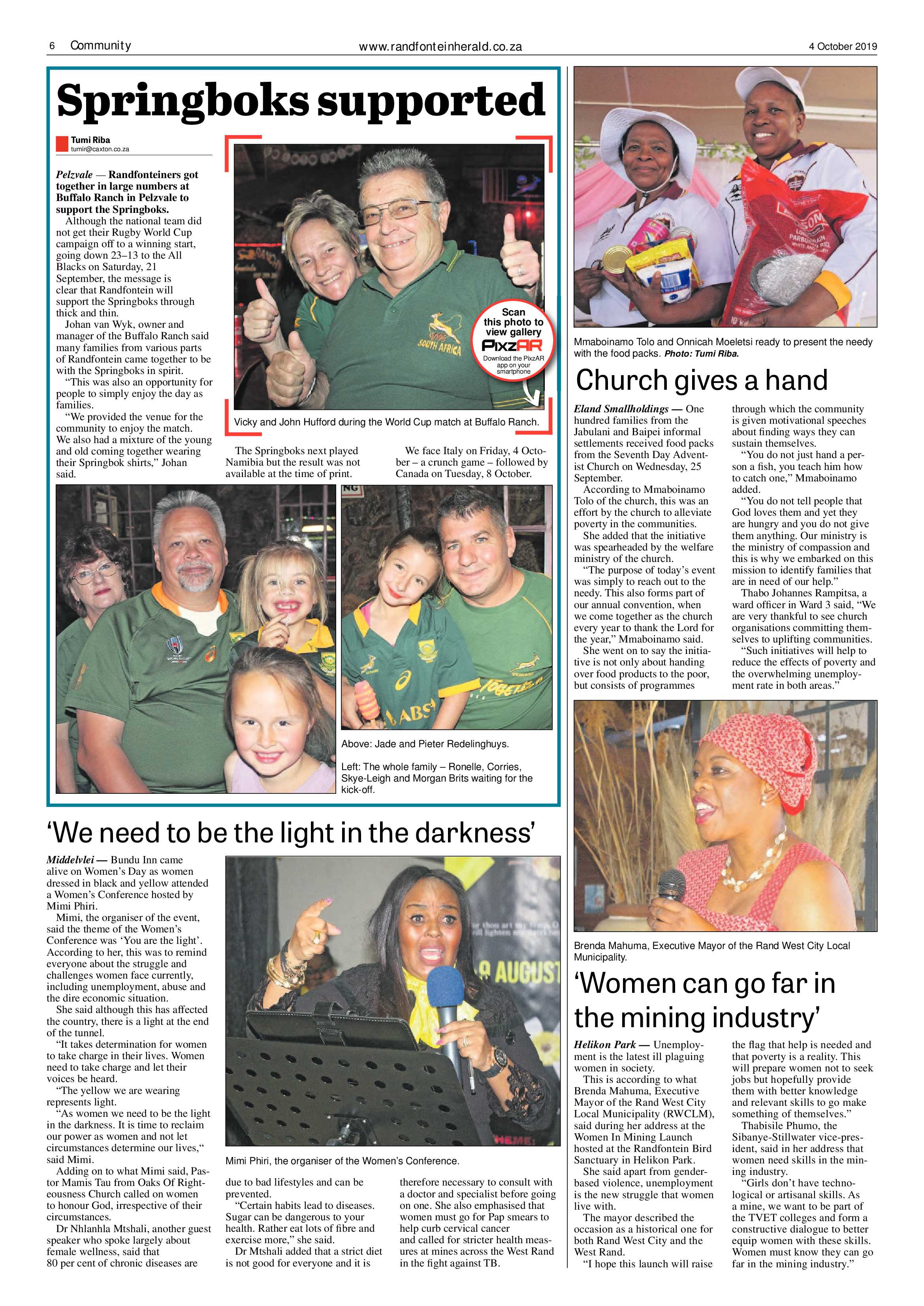 Randfontein Herald 4 October 2019 page 6