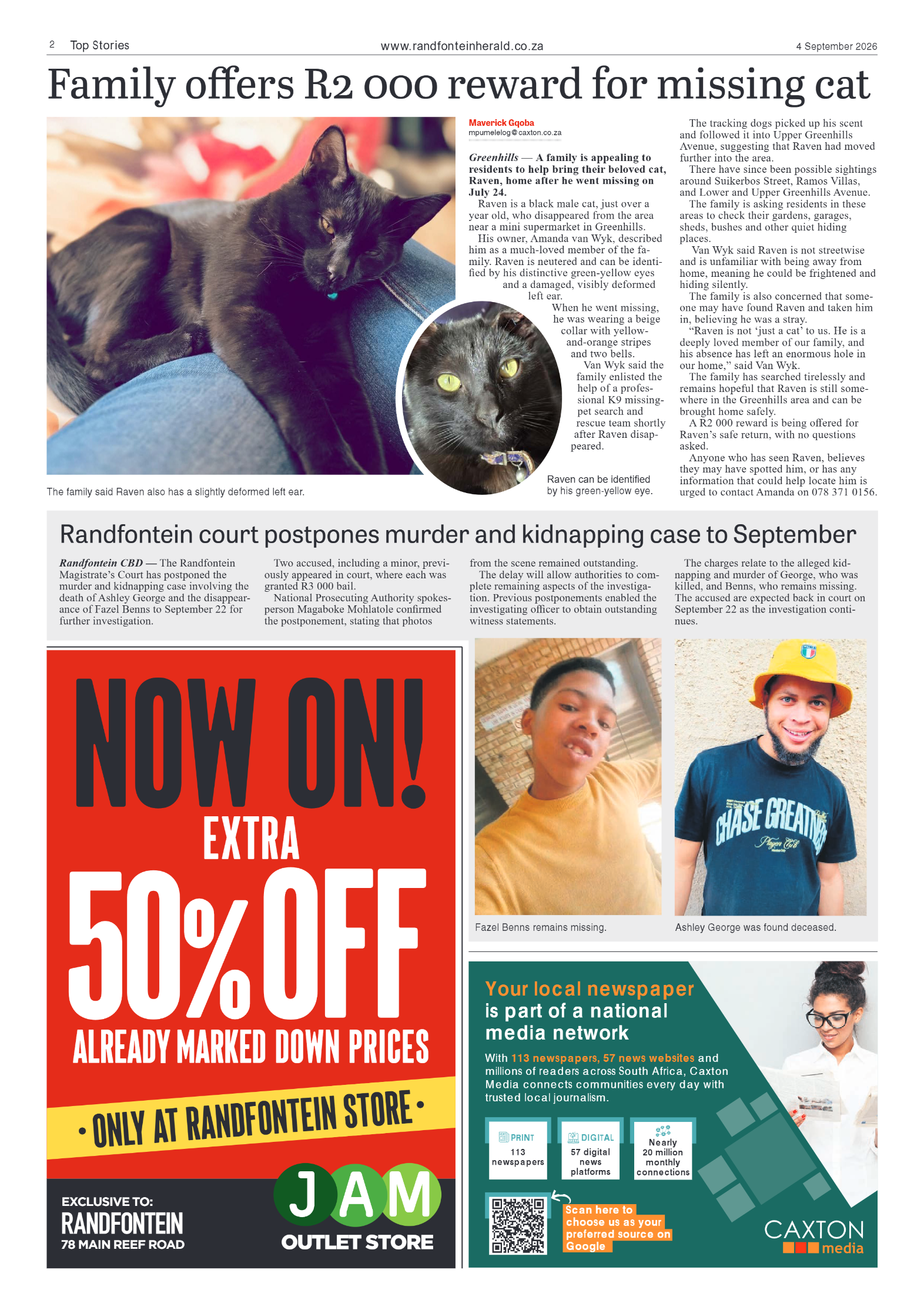 Randfontein Herald 4 September 2026 page 2