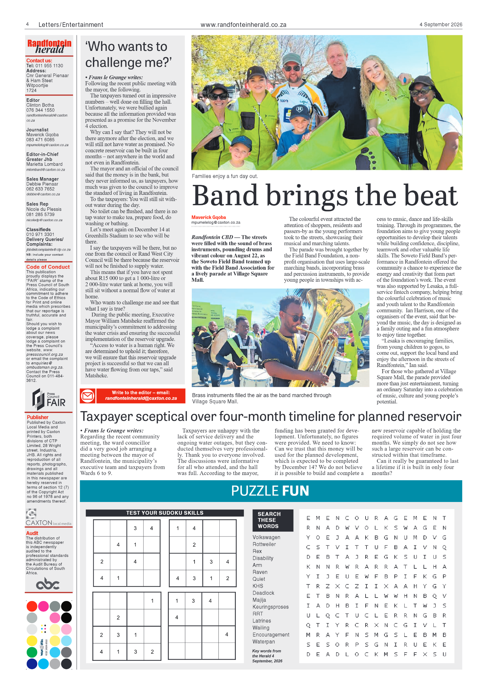 Randfontein Herald 4 September 2026 page 4