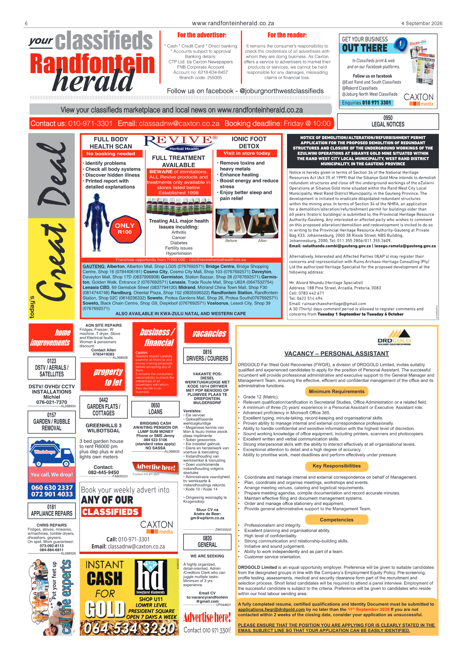 Randfontein Herald 4 September 2026 page 6