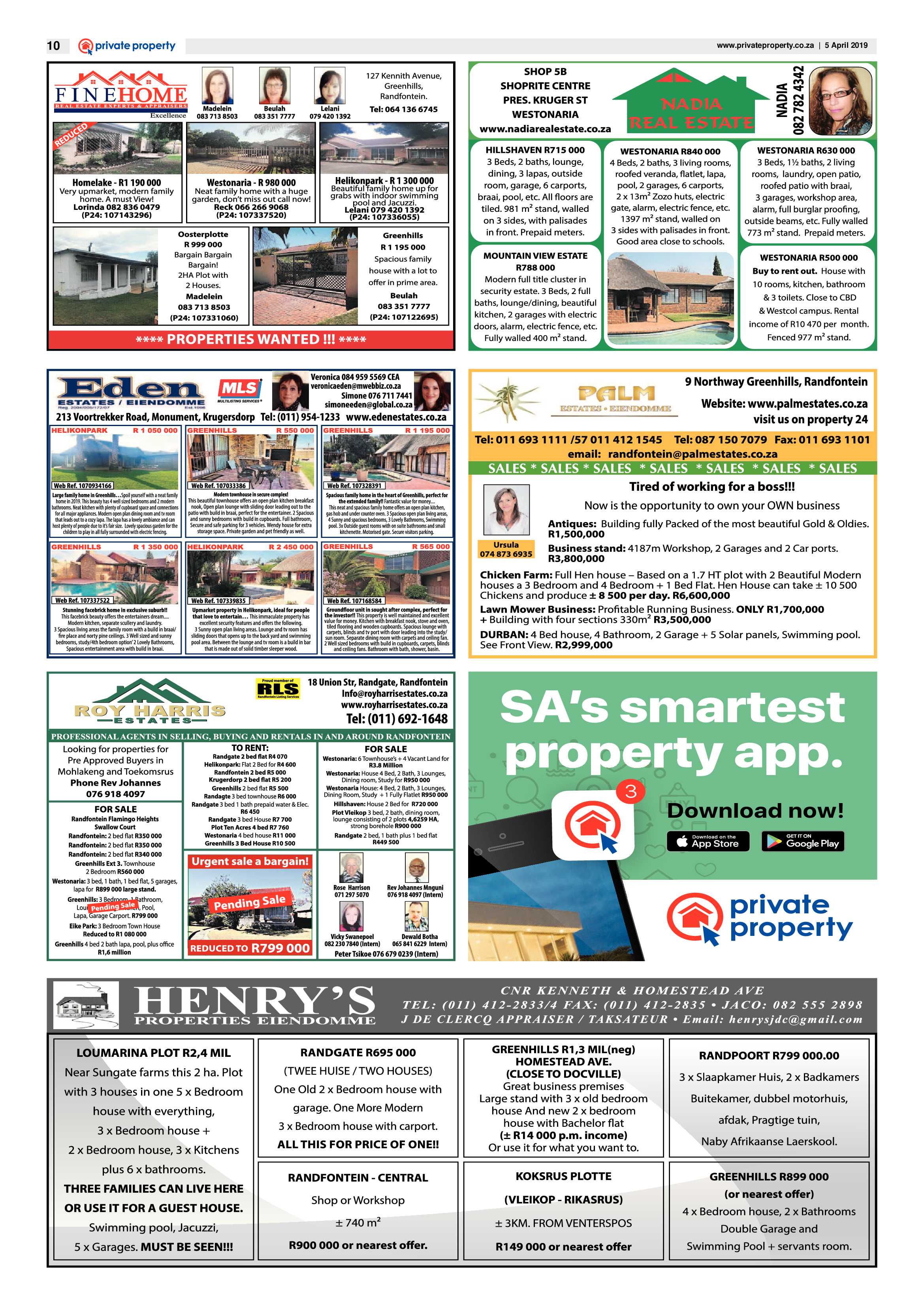 Randfontein Herald 5 April 2019 page 10