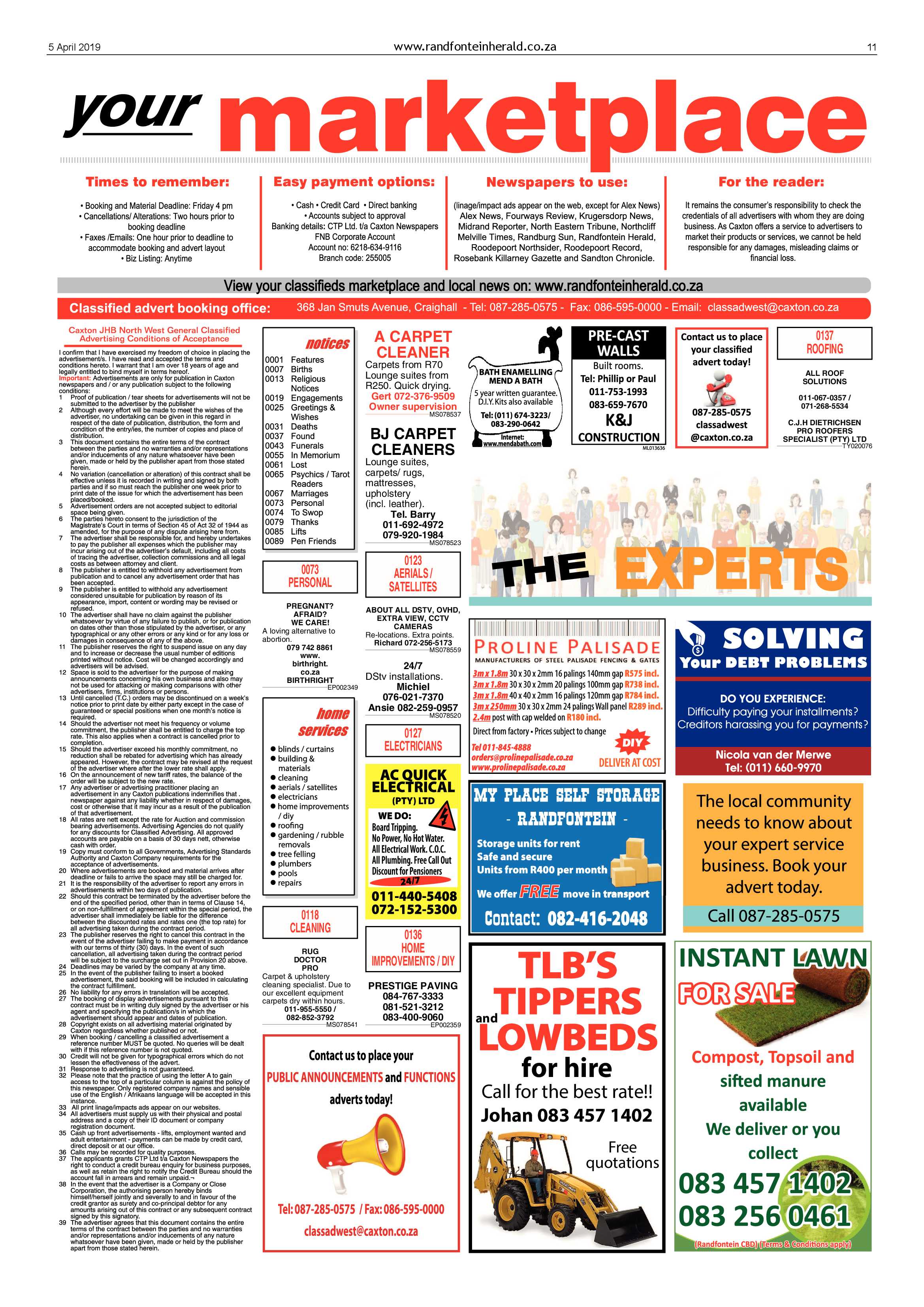 Randfontein Herald 5 April 2019 page 11