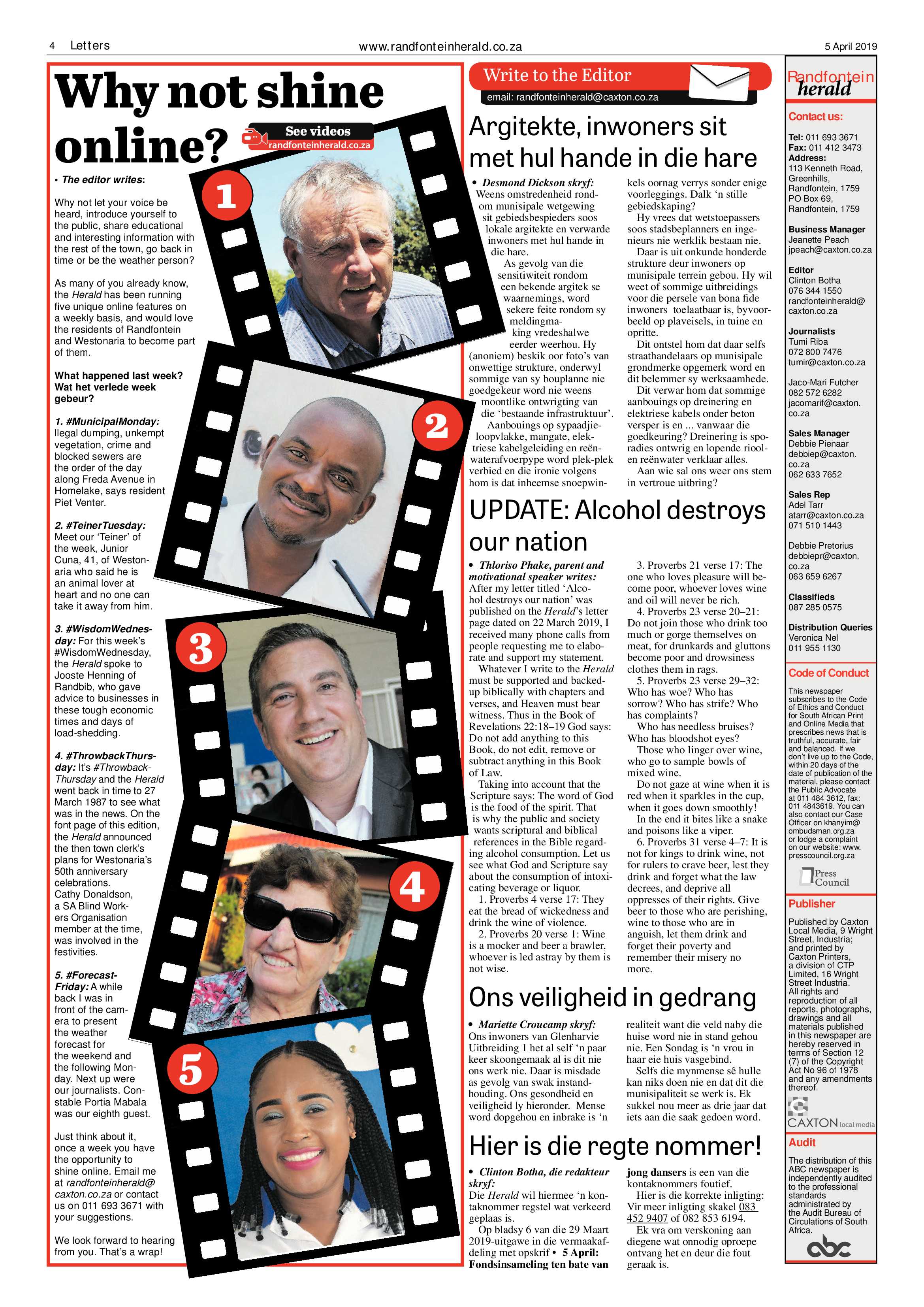 Randfontein Herald 5 April 2019 page 4