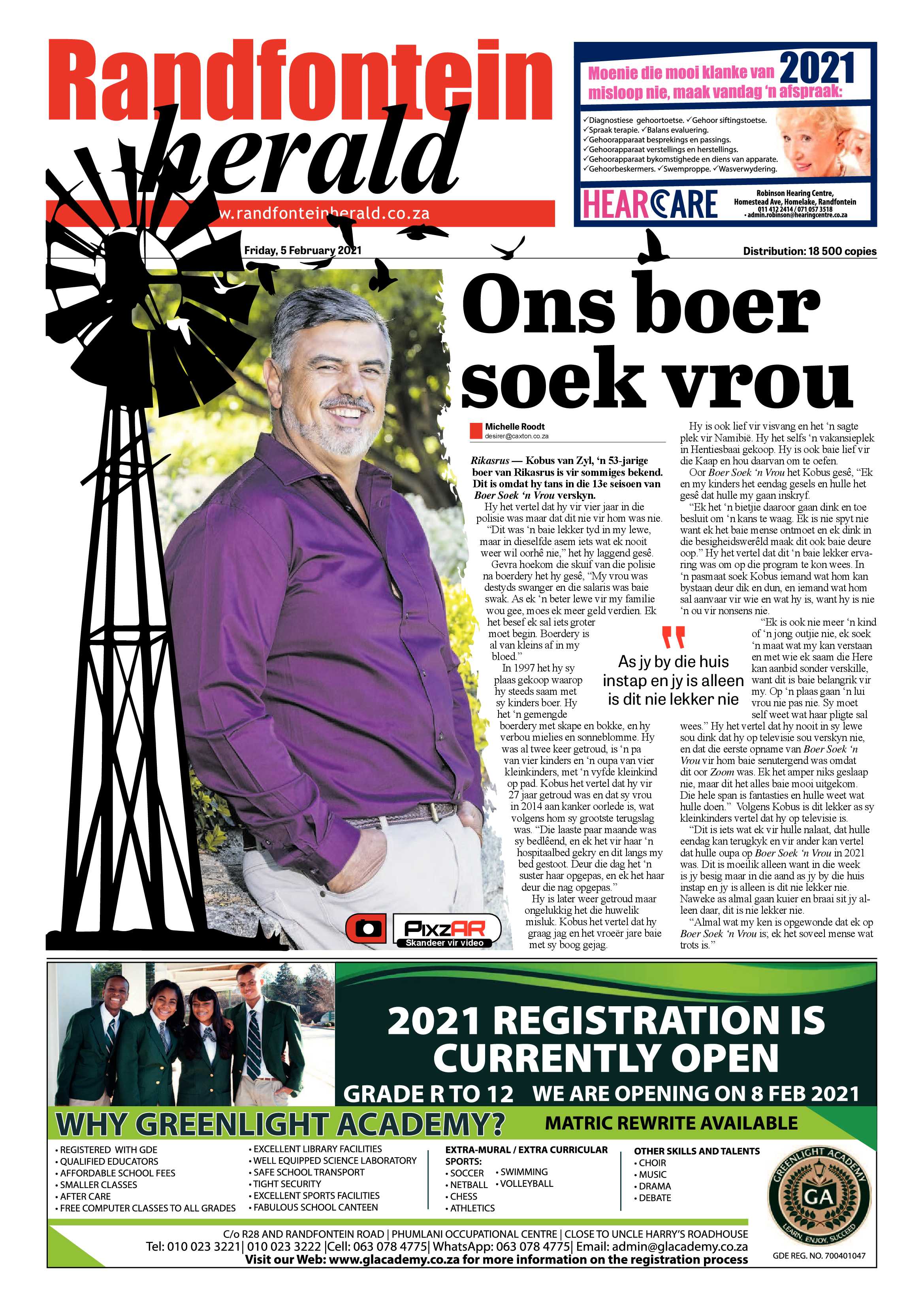 Randfontein Herald 5 February 2021 page 1
