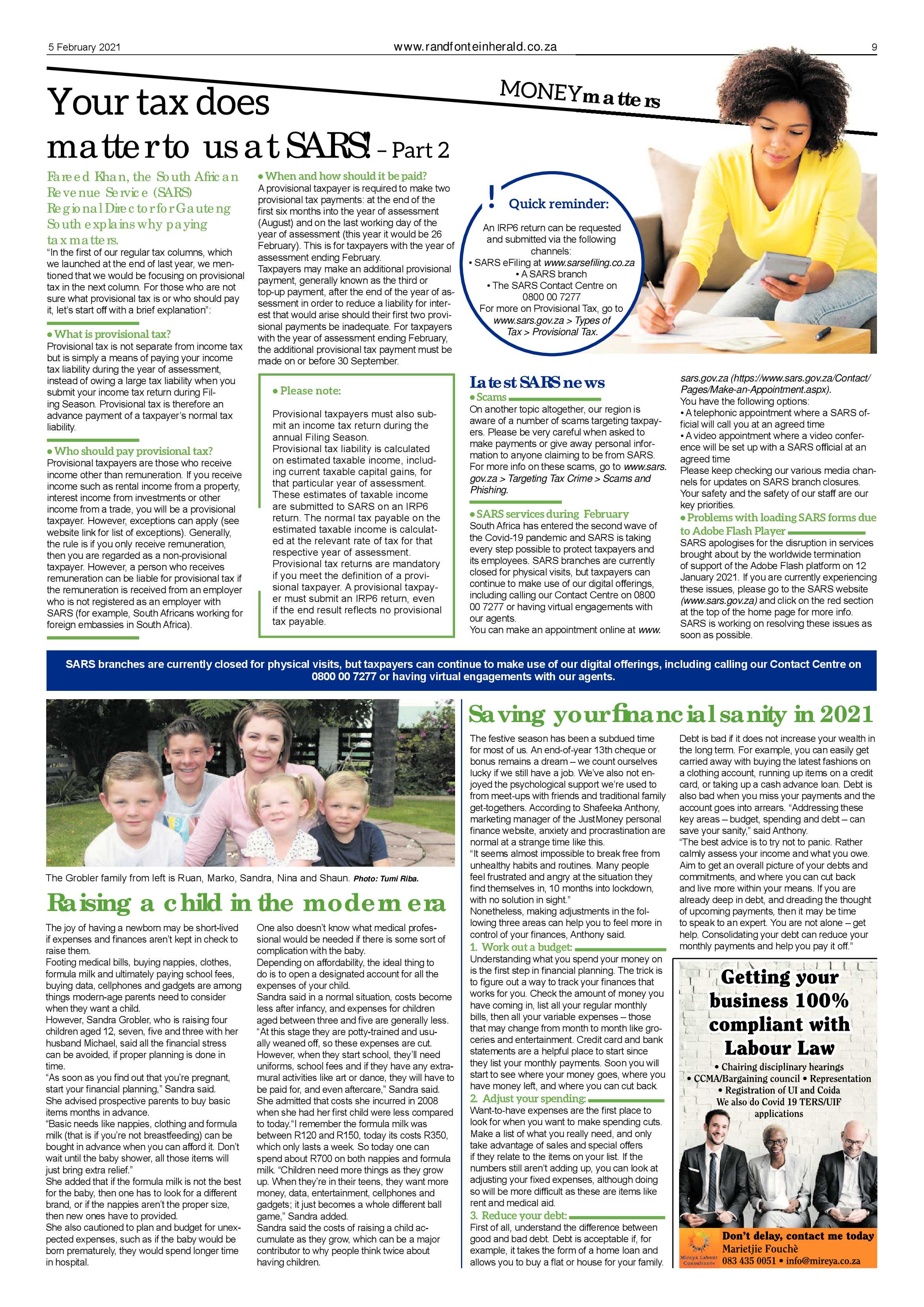 Randfontein Herald 5 February 2021 page 9