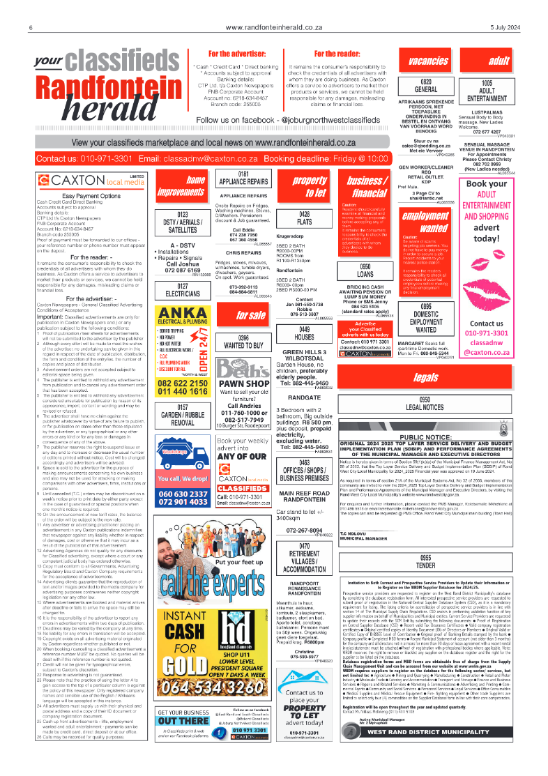 Randfontein Herald 5 July 2024 page 6