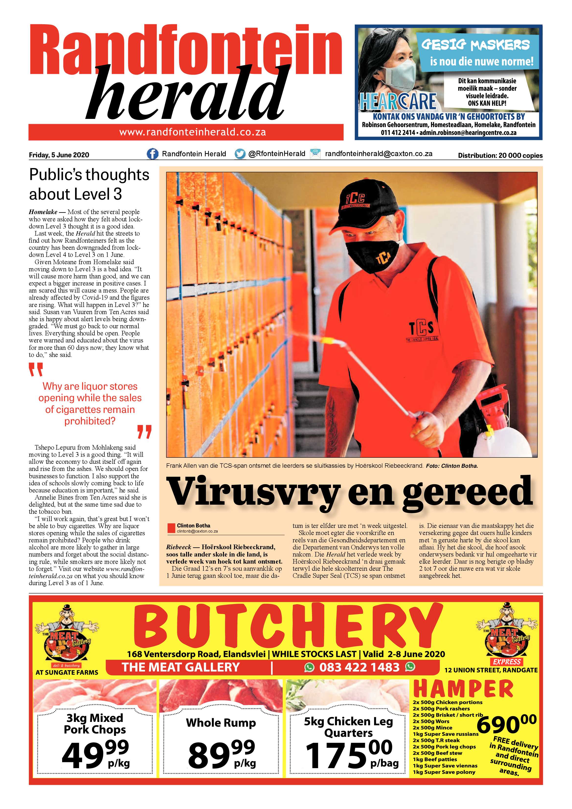 Randfontein Herald 5 June 2020 page 1