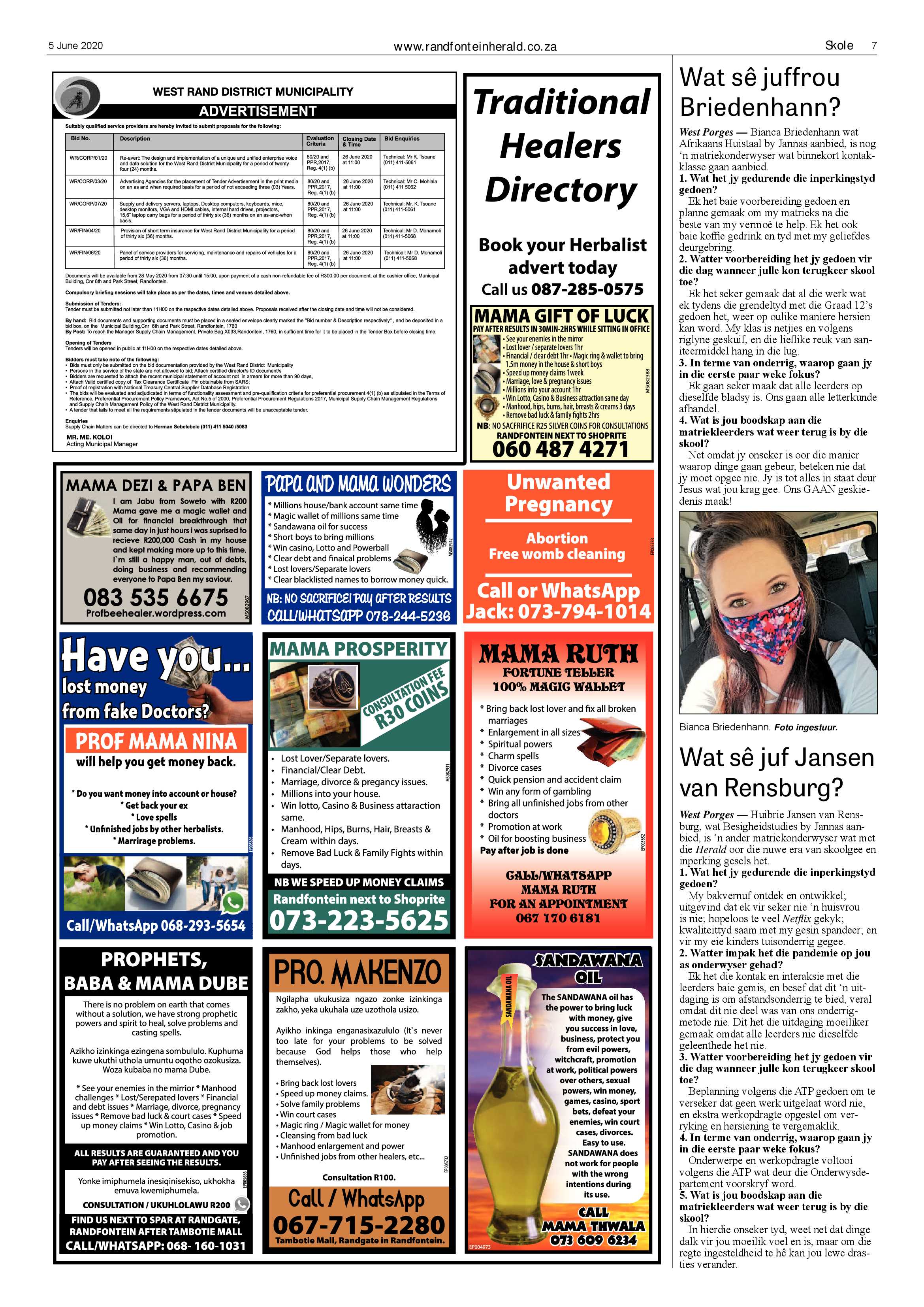 Randfontein Herald 5 June 2020 page 7
