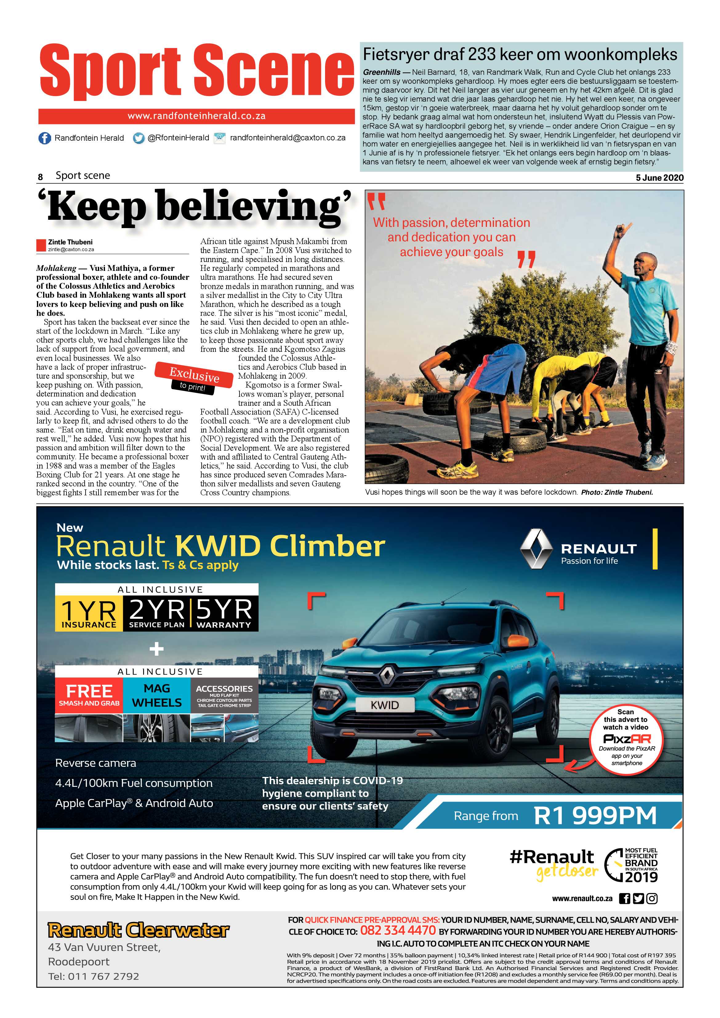 Randfontein Herald 5 June 2020 page 8