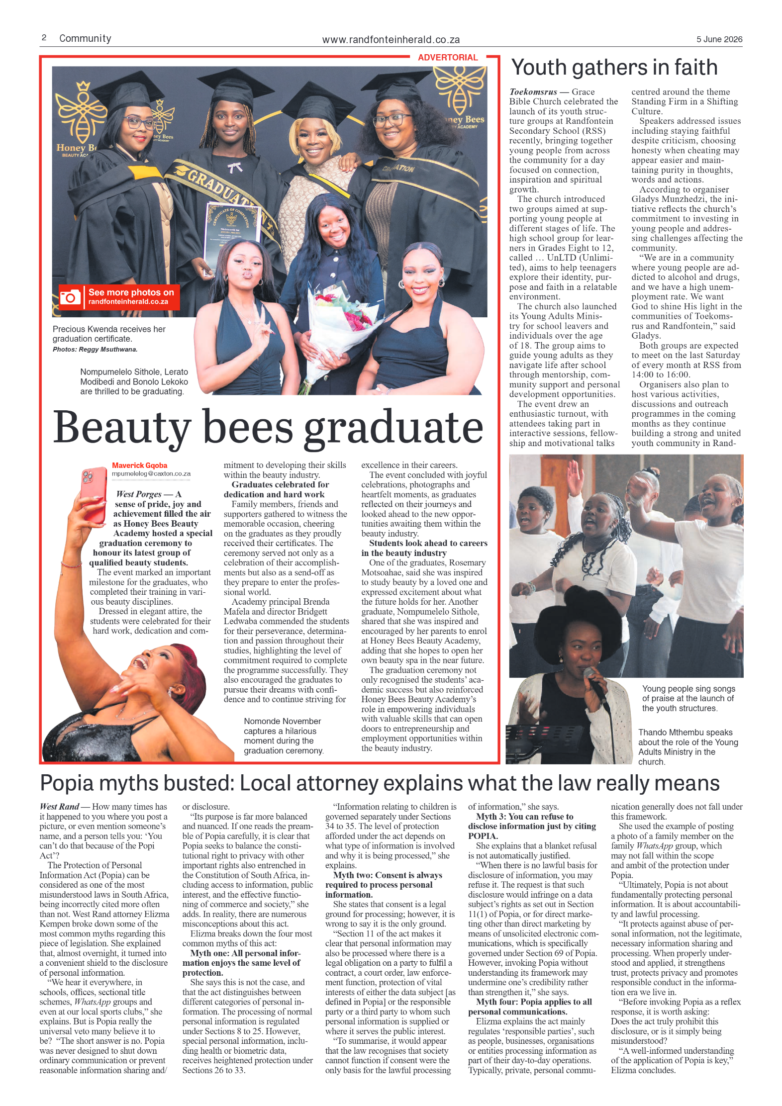 Randfontein Herald 5 June 2026 page 2
