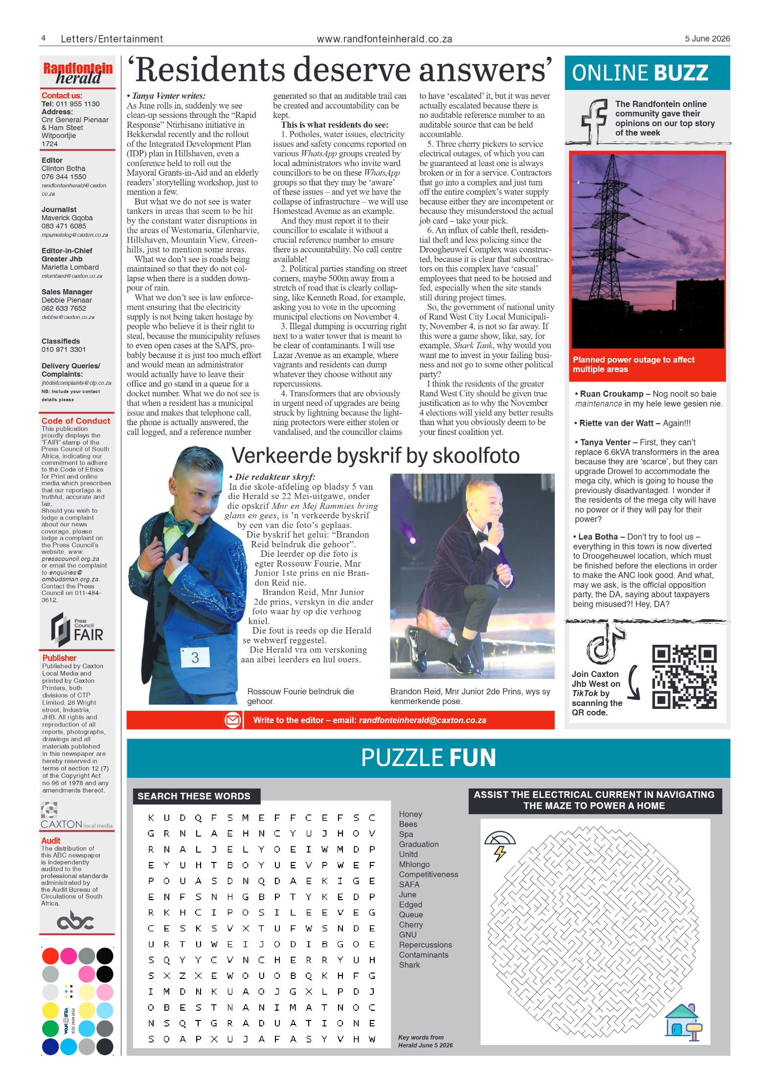 Randfontein Herald 5 June 2026 page 4