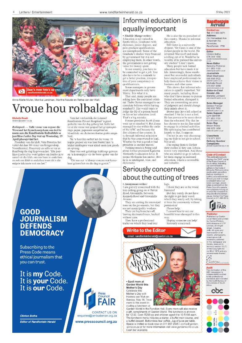 Randfontein Herald 5 May 2023 page 4