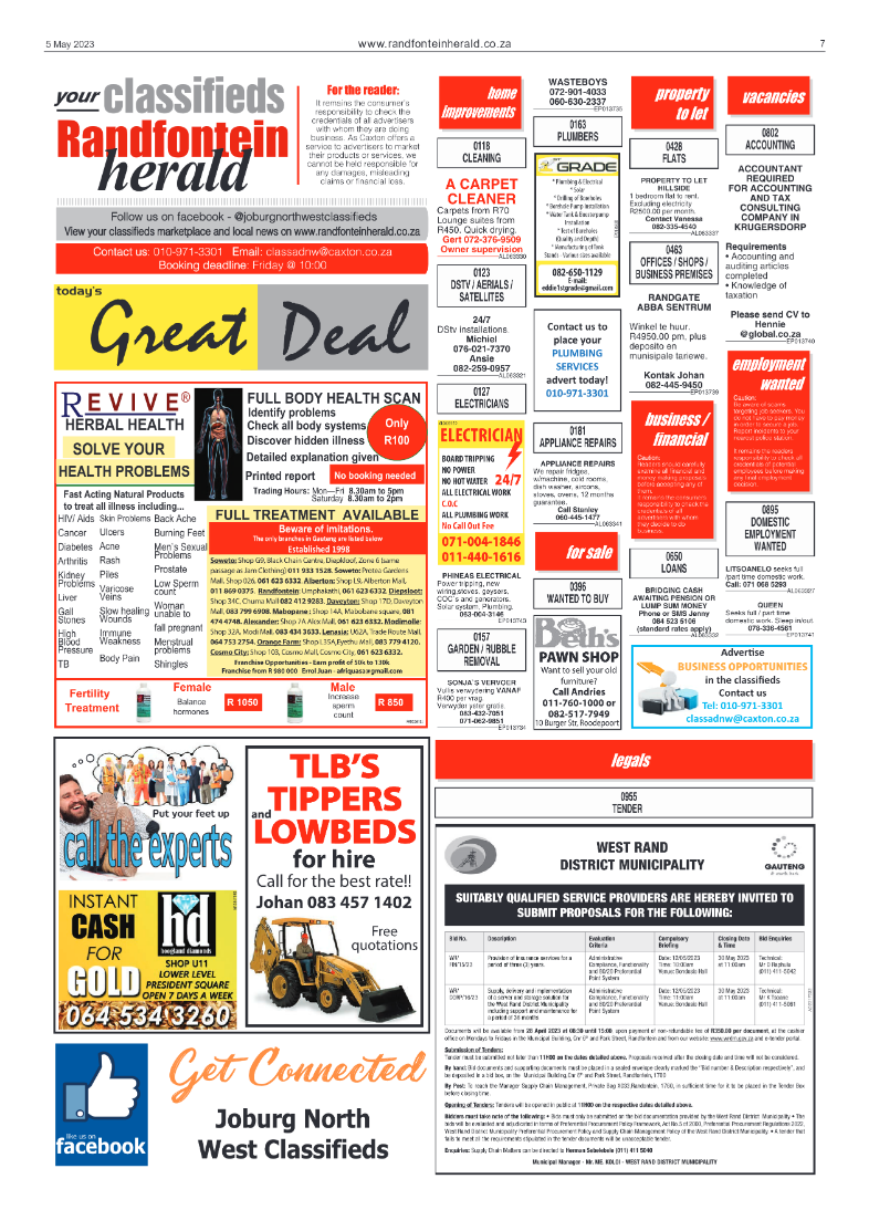 Randfontein Herald 5 May 2023 page 7