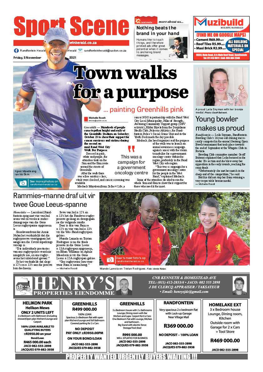 Randfontein Herald 5 November 2021 page 12