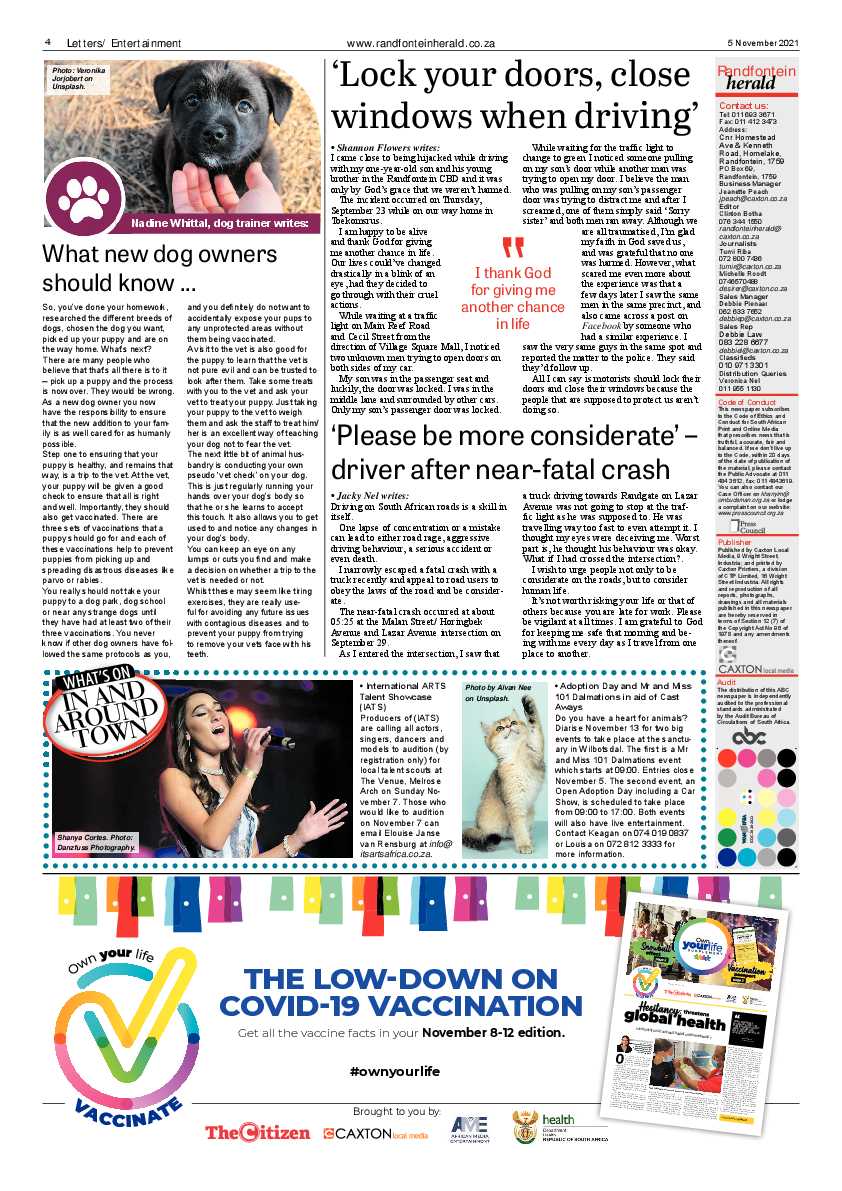 Randfontein Herald 5 November 2021 page 4