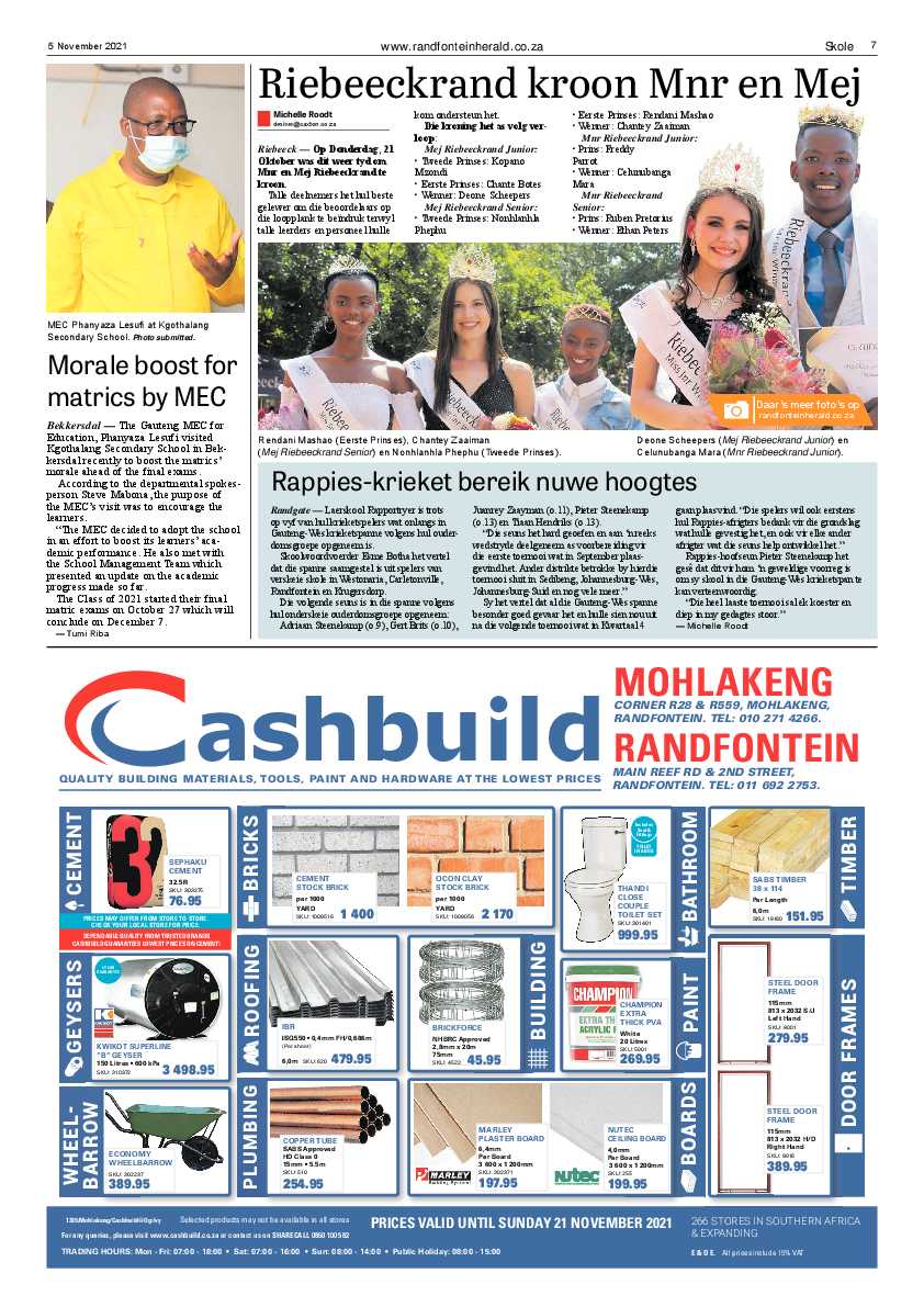Randfontein Herald 5 November 2021 page 7