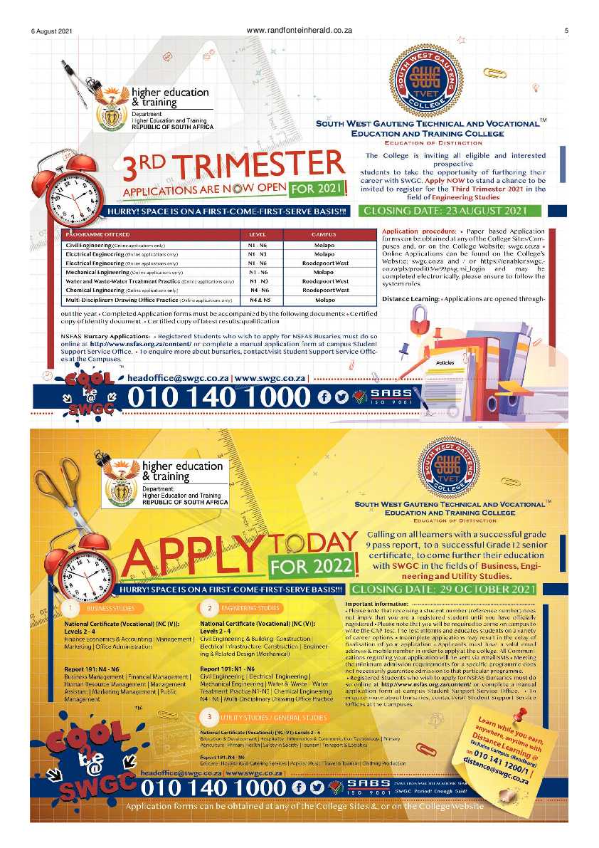 Randfontein Herald 6 August 2021 page 5