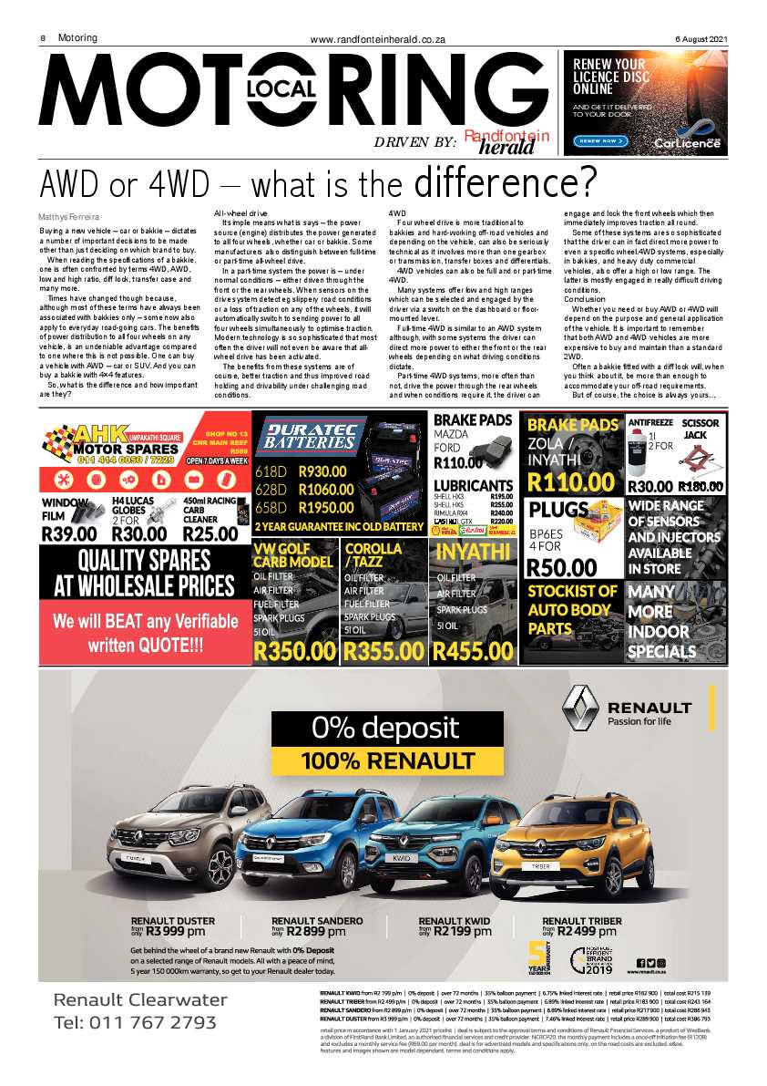 Randfontein Herald 6 August 2021 page 8