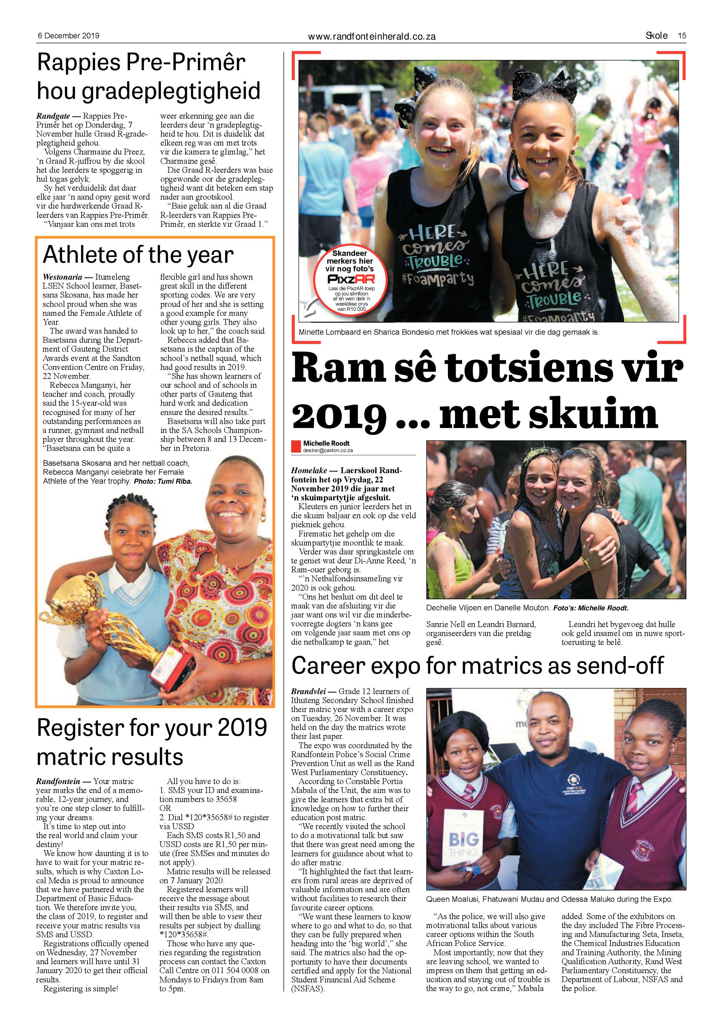 Randfontein Herald 6 December 2019 page 15