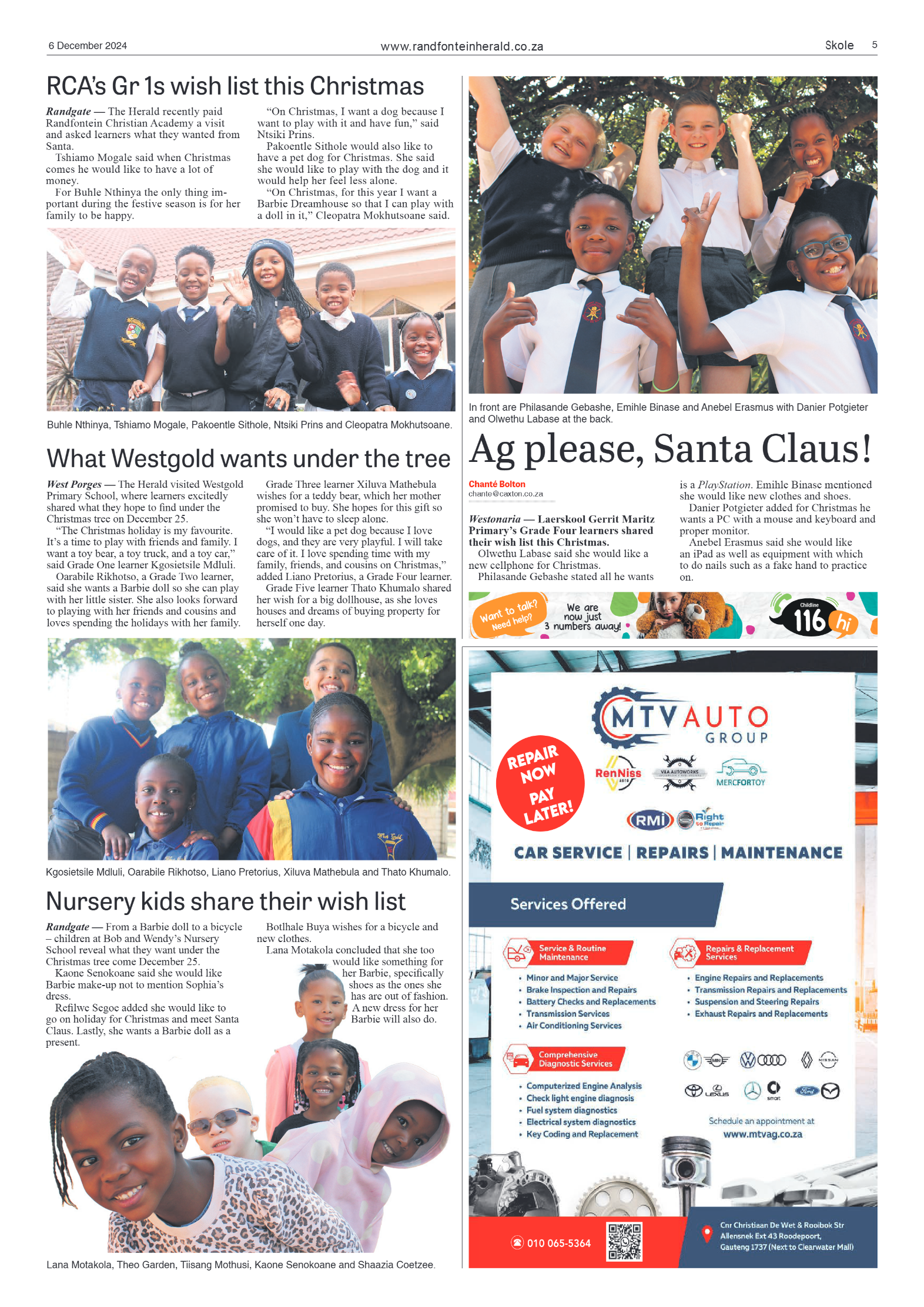 Randfontein Herald 6 December 2024 page 13