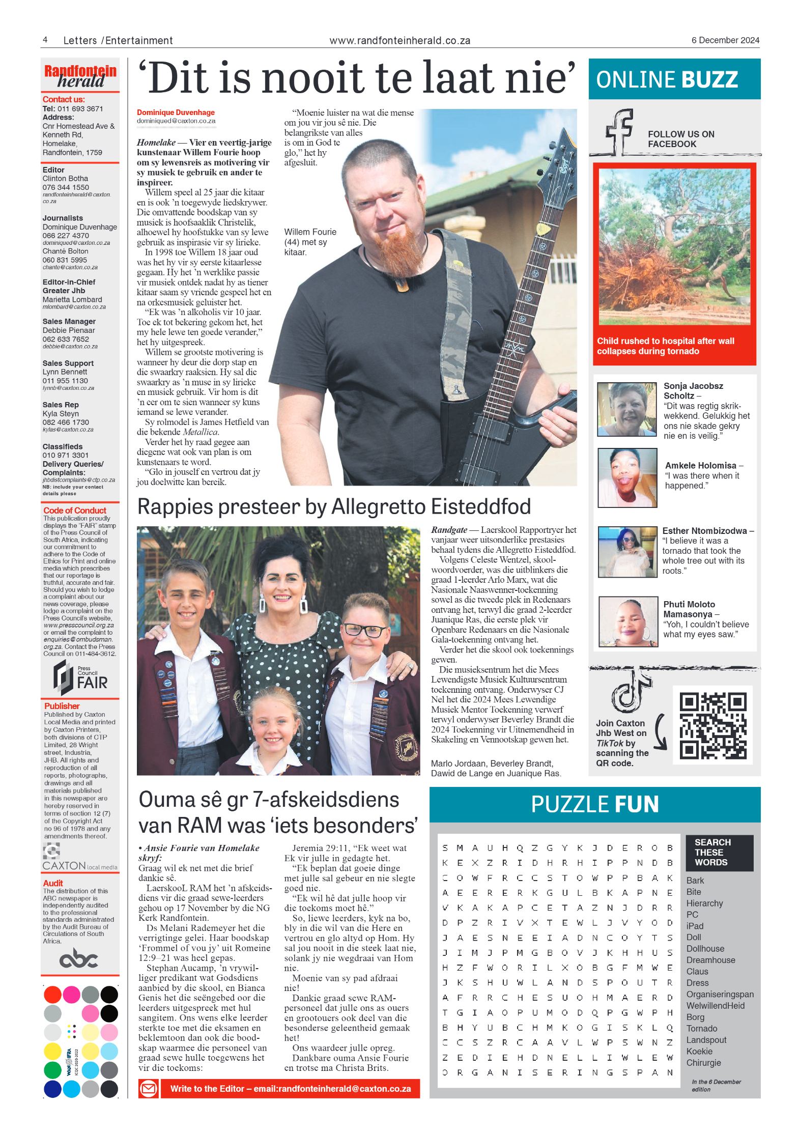 Randfontein Herald 6 December 2024 page 4