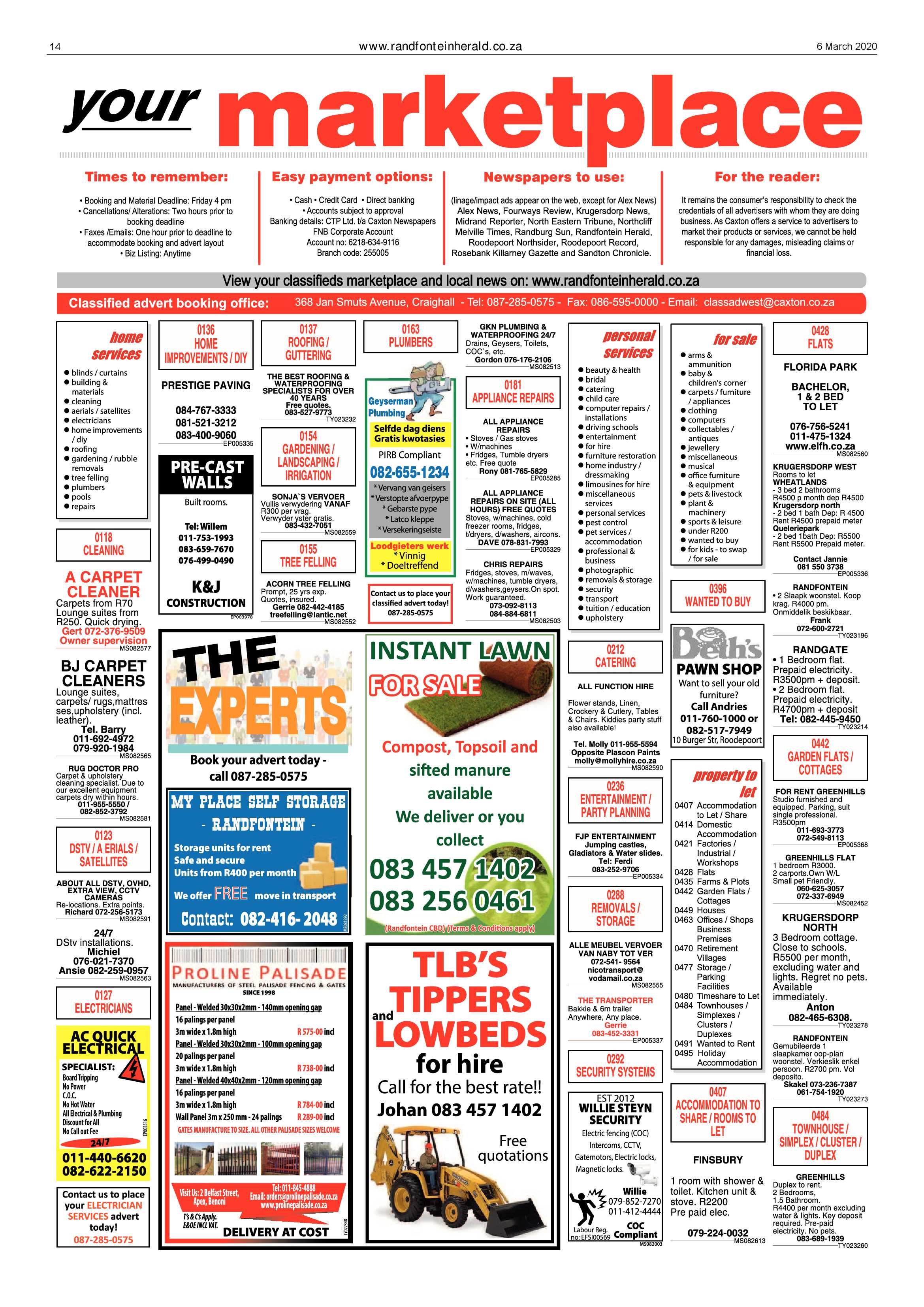 Randfontein Herald 6 March 2020 page 14