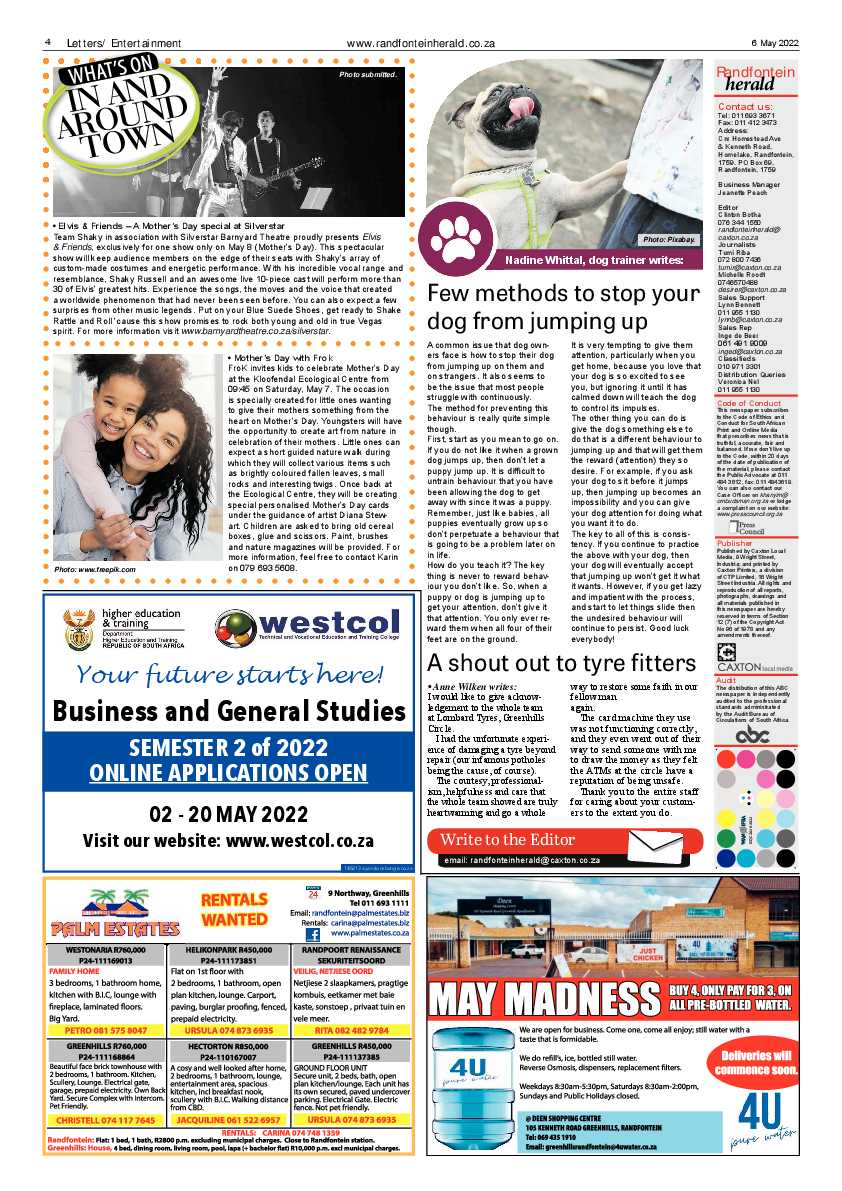 Randfontein Herald 6 May 2022 page 4