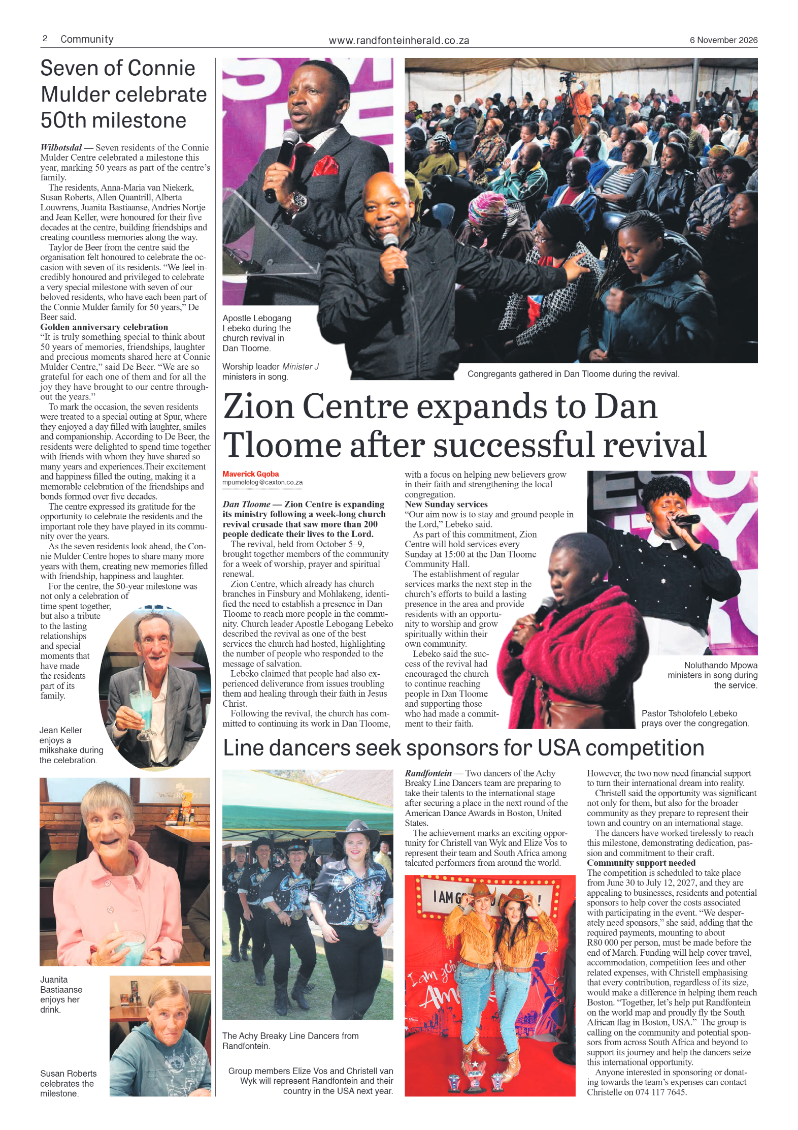 Randfontein Herald 6 November 2026 page 2