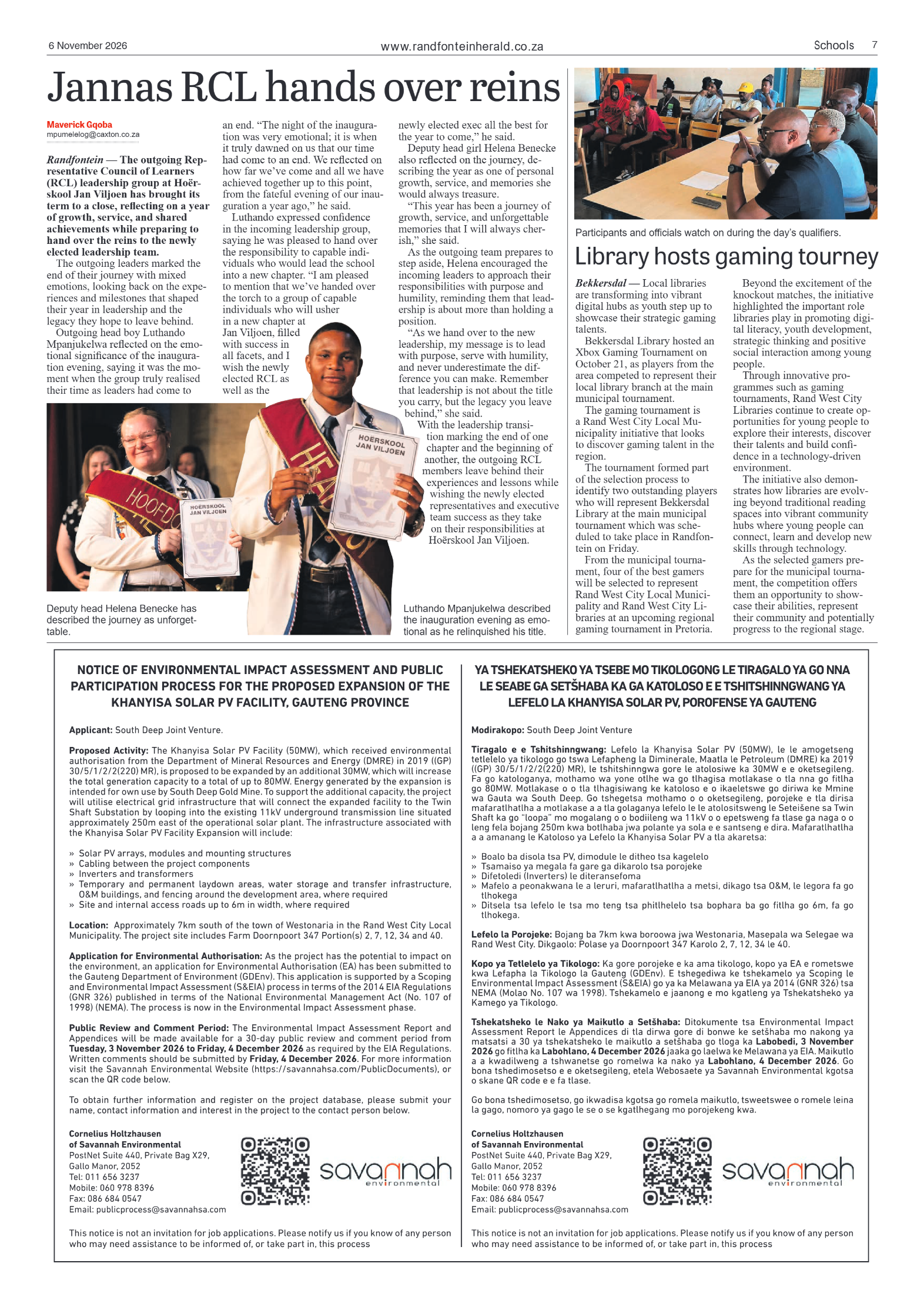 Randfontein Herald 6 November 2026 page 7