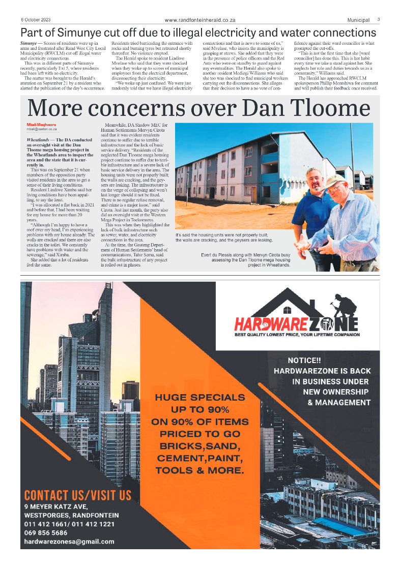 Randfontein Herald 6 October 2023 page 3