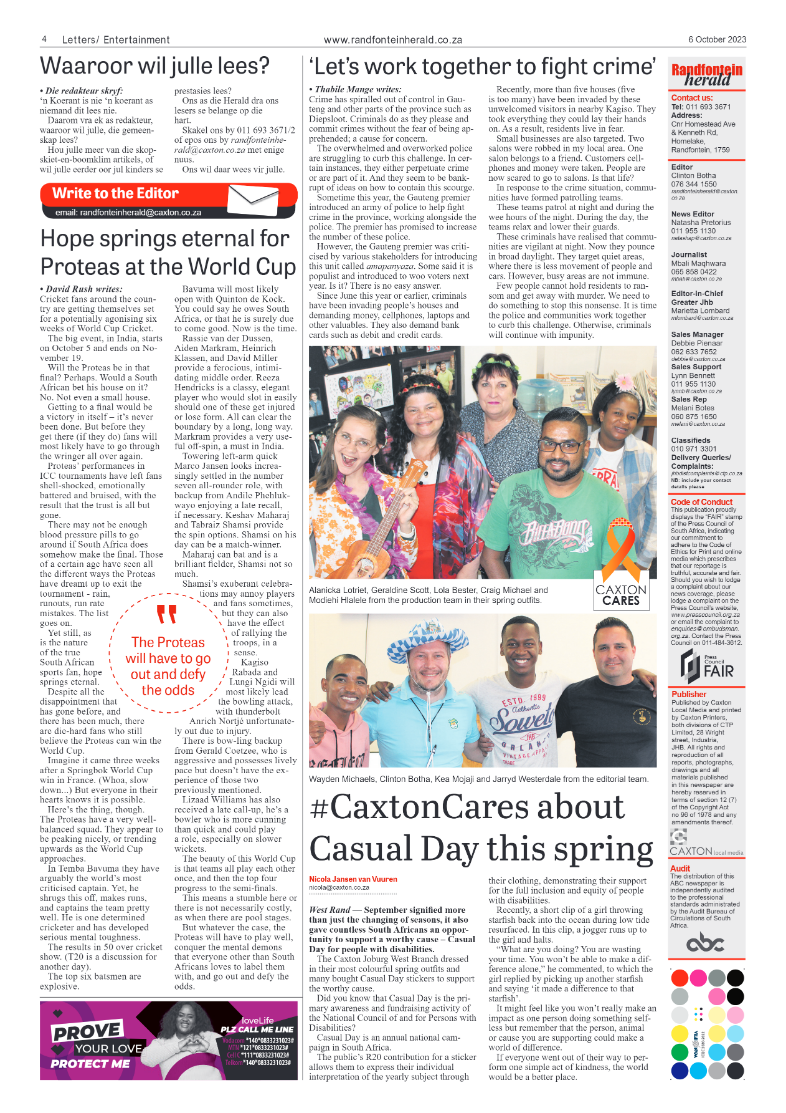 Randfontein Herald 6 October 2023 page 4